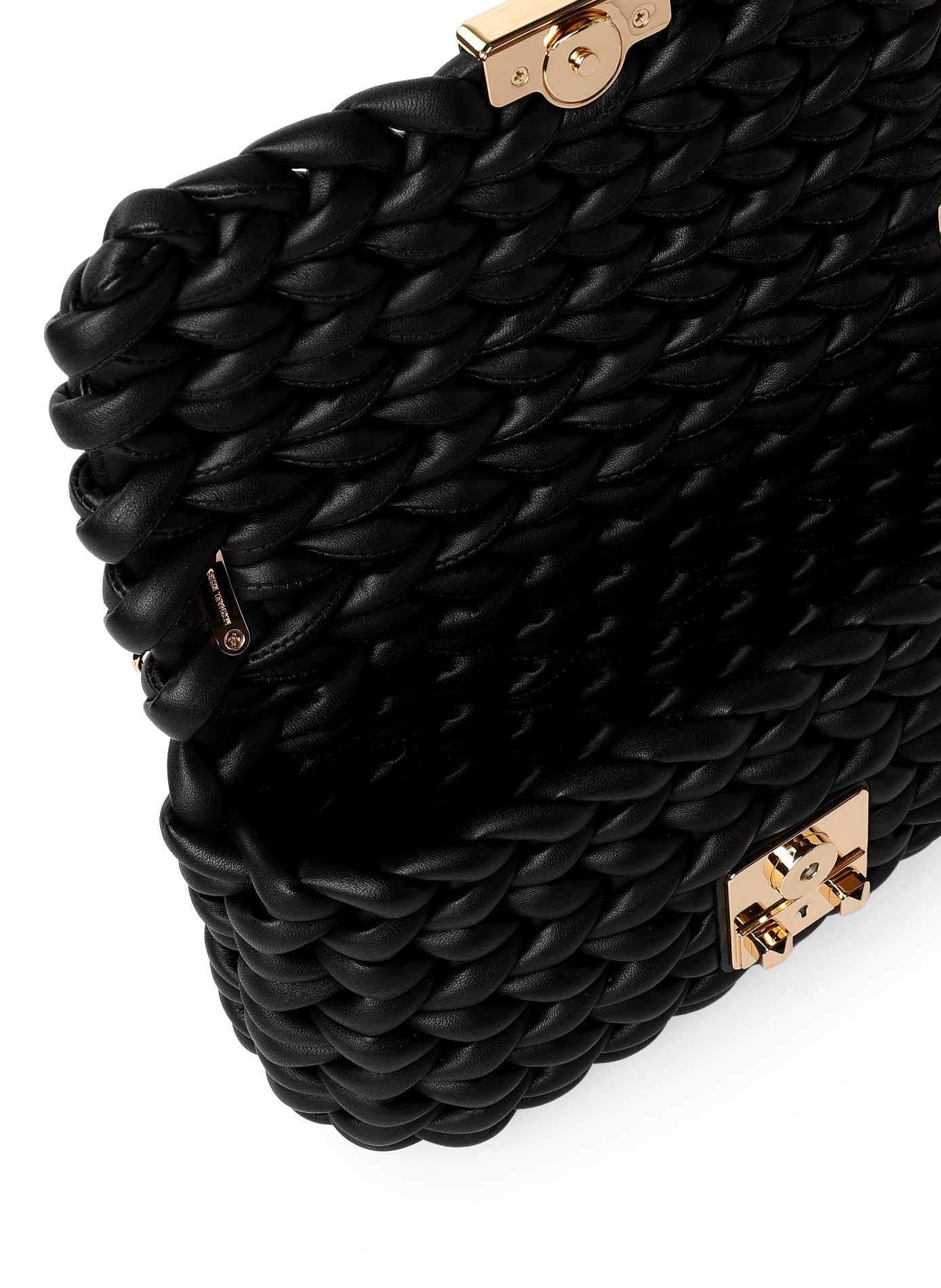 Sac à main texturé en cuir  Noir