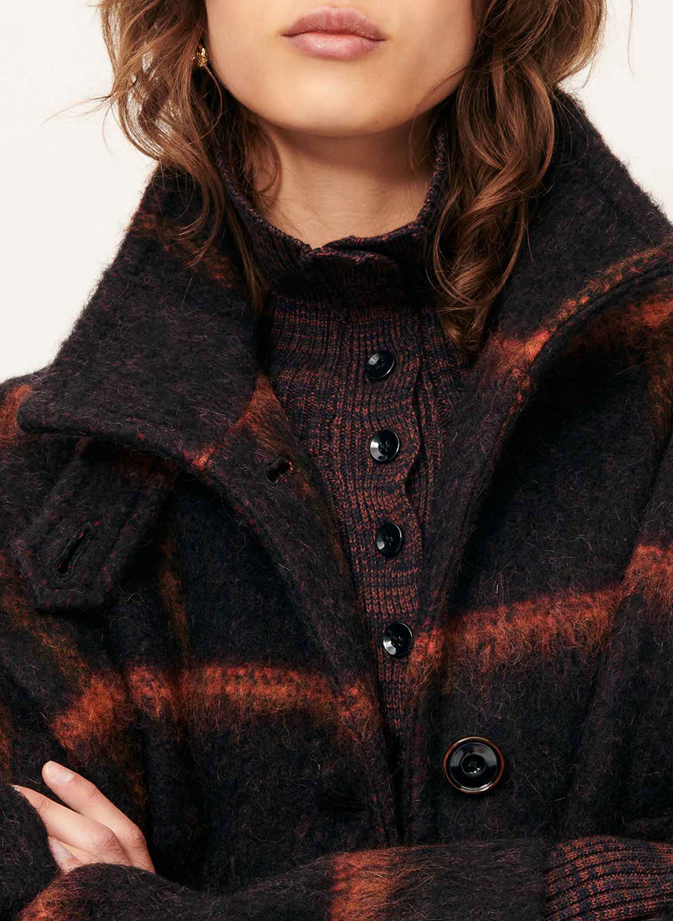 Manteau droit en laine mélangée paolino SESSUN Bleu