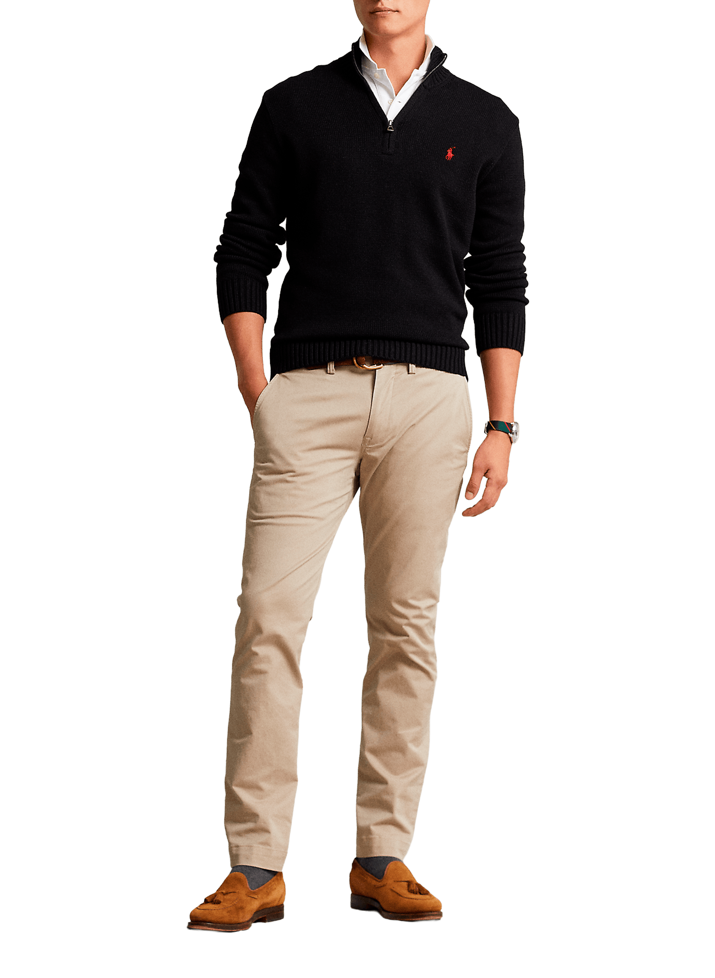 Funnel neck half-zip jumper POLO RALPH LAUREN Black