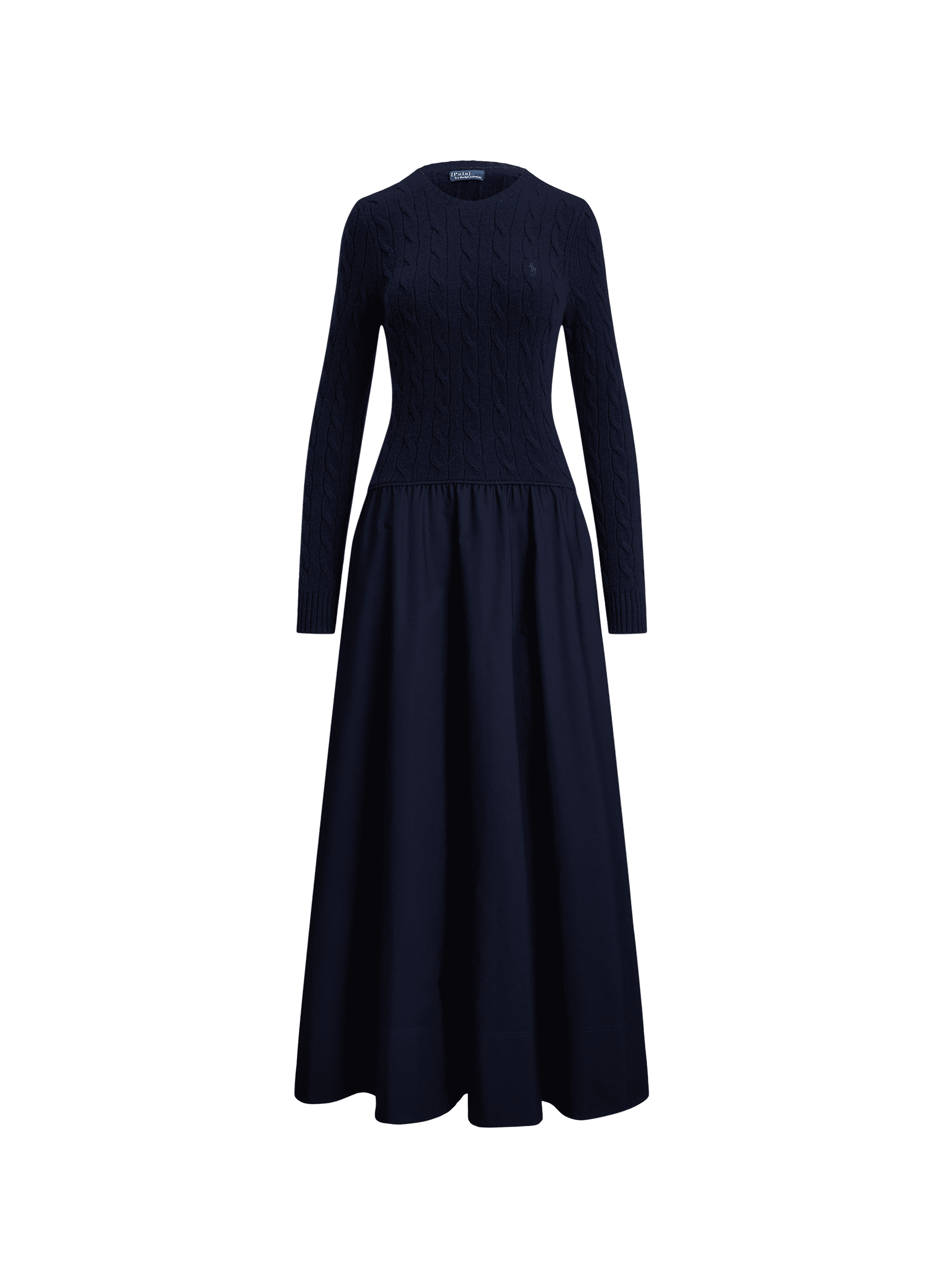 Midi wool and cashmere bi-material dress POLO RALPH LAUREN Blue
