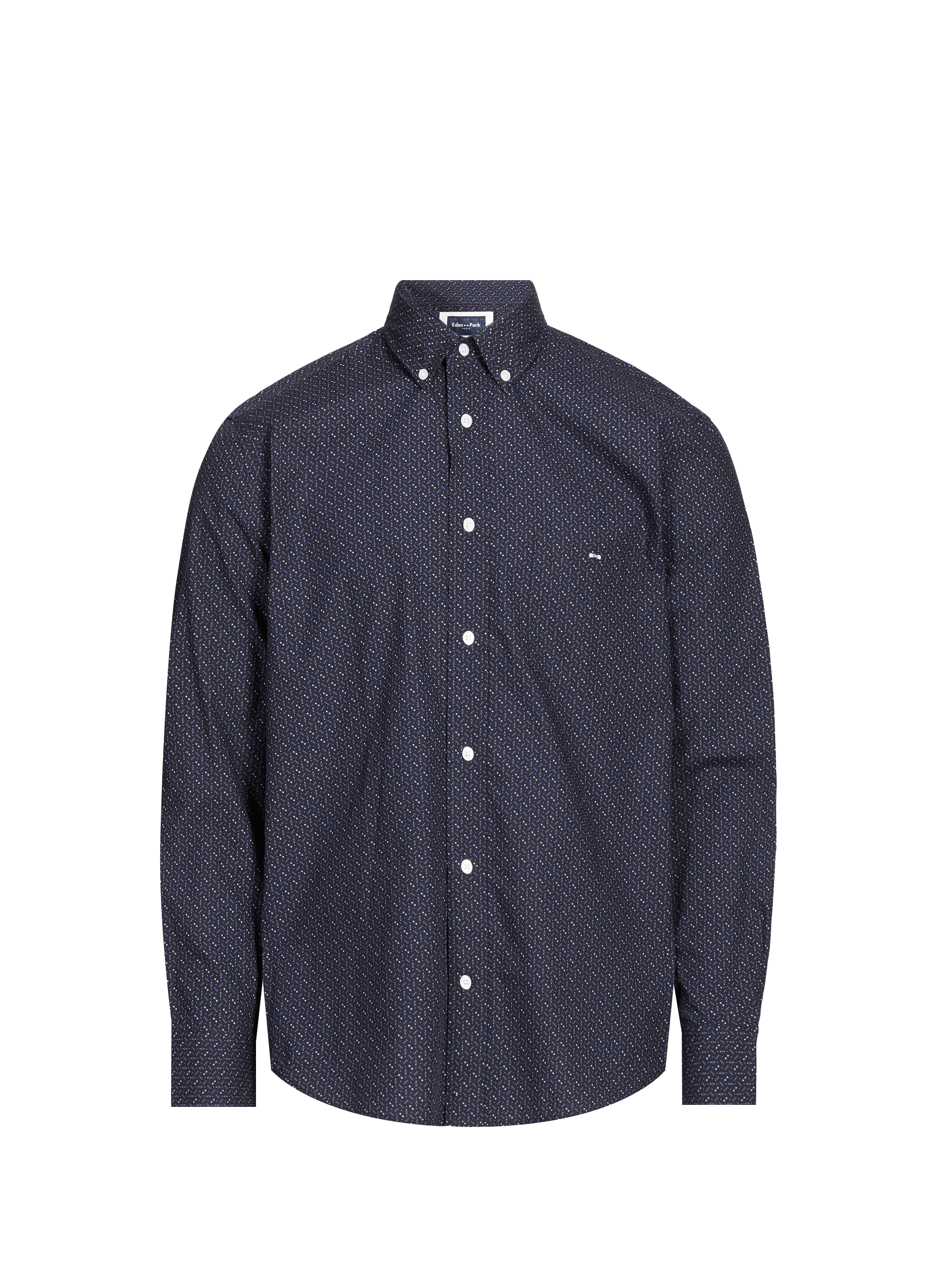 EDEN PARK Classic collar shirt with cotton print Blue