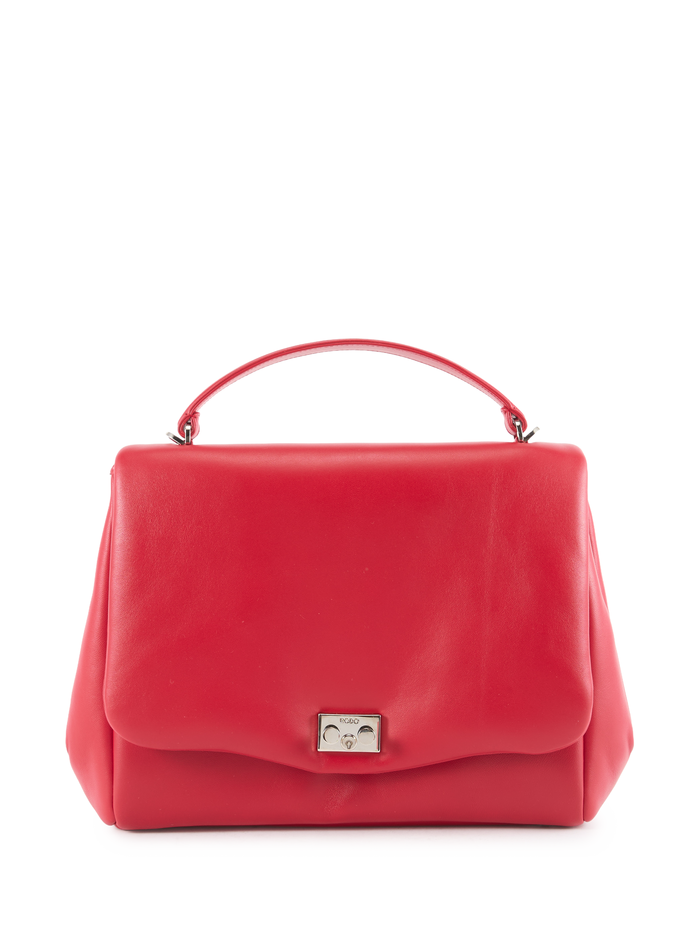 RODO Plain leather handbag Red
