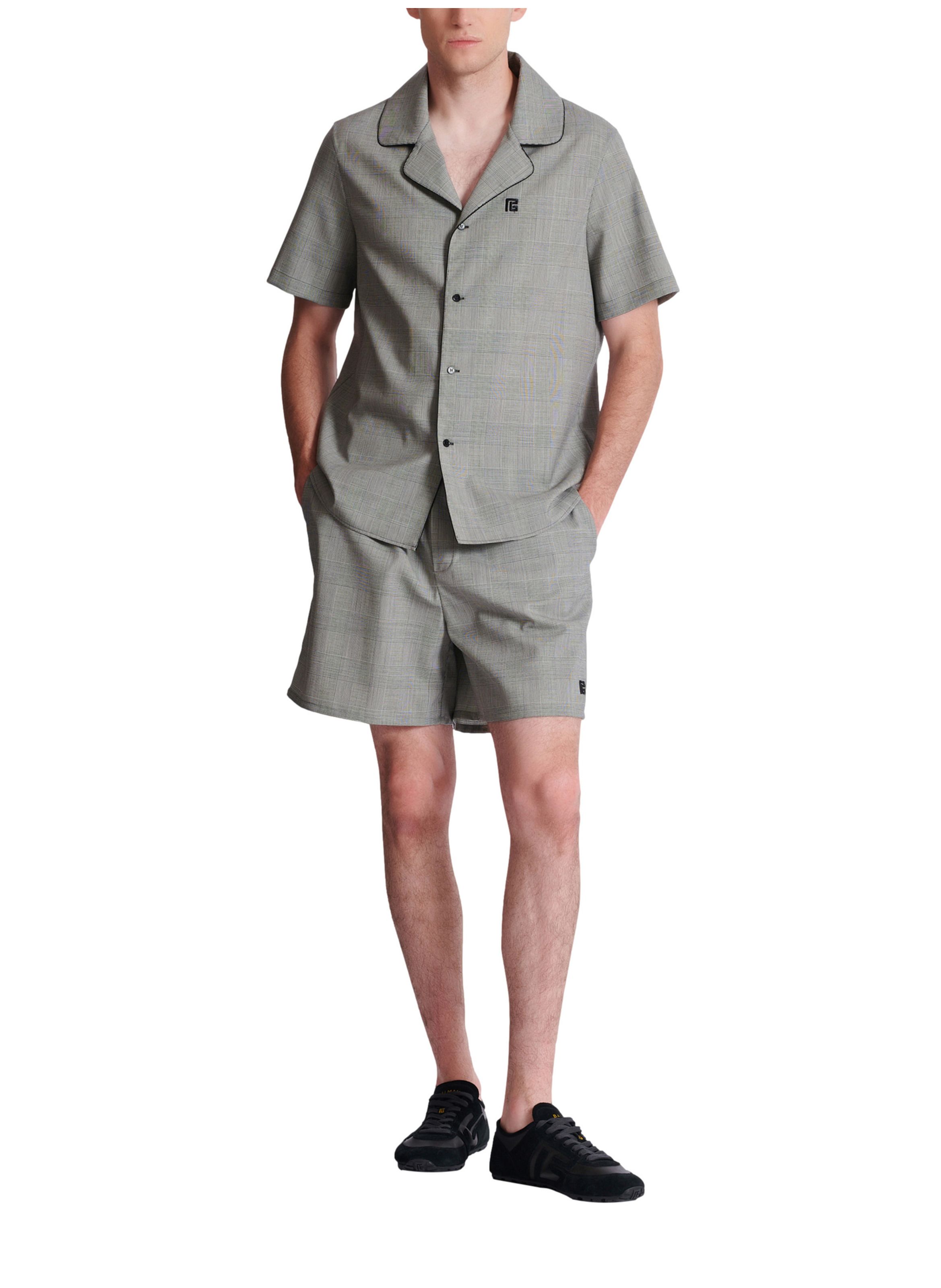 Chemise à manches courtes prince de galles BALMAIN Noir