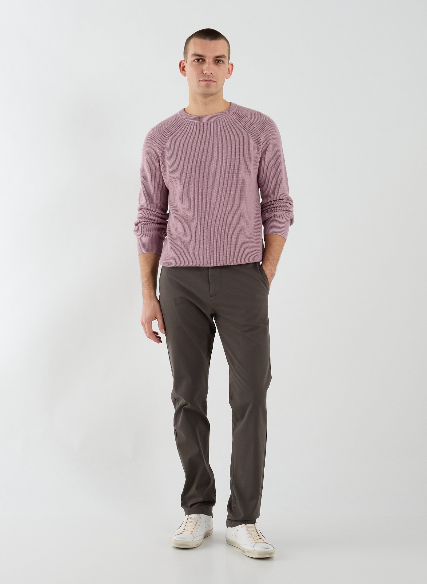 Ribbed round neck cotton sweater DOCKERS Purple