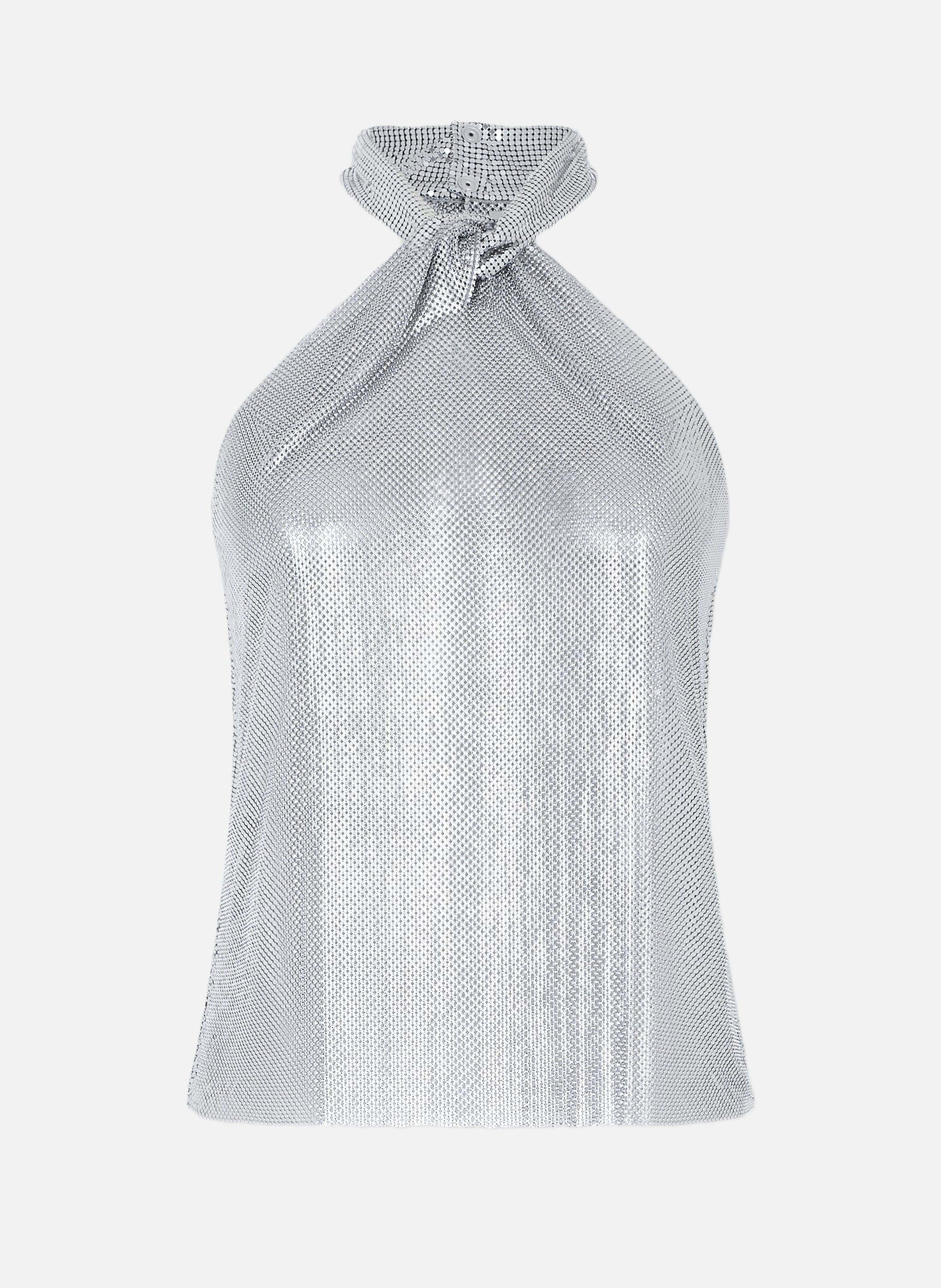 Top en mesh RABANNE Argent