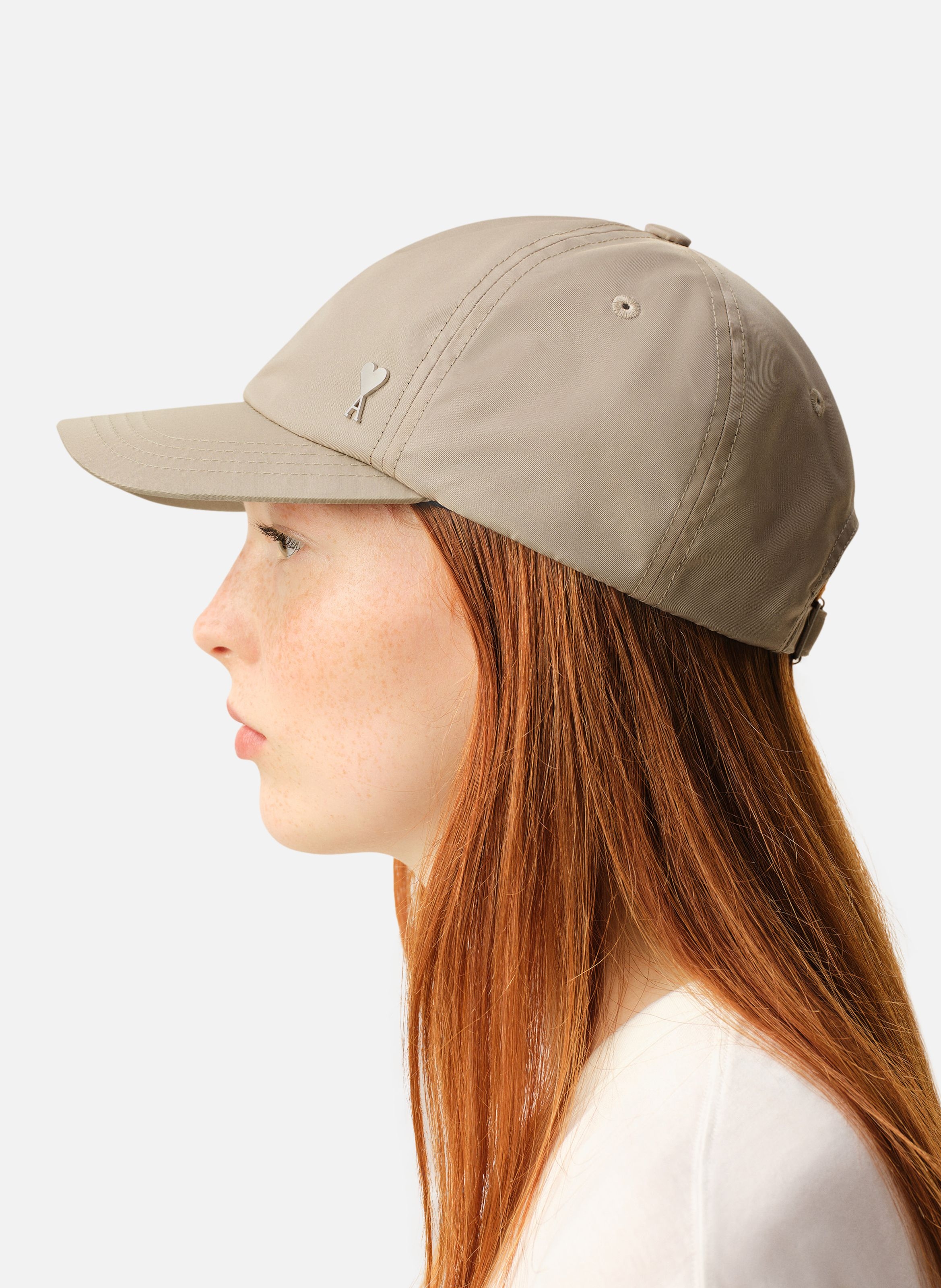 Casquette rivet ami de coeur unisexe en nylon AMI PARIS Beige