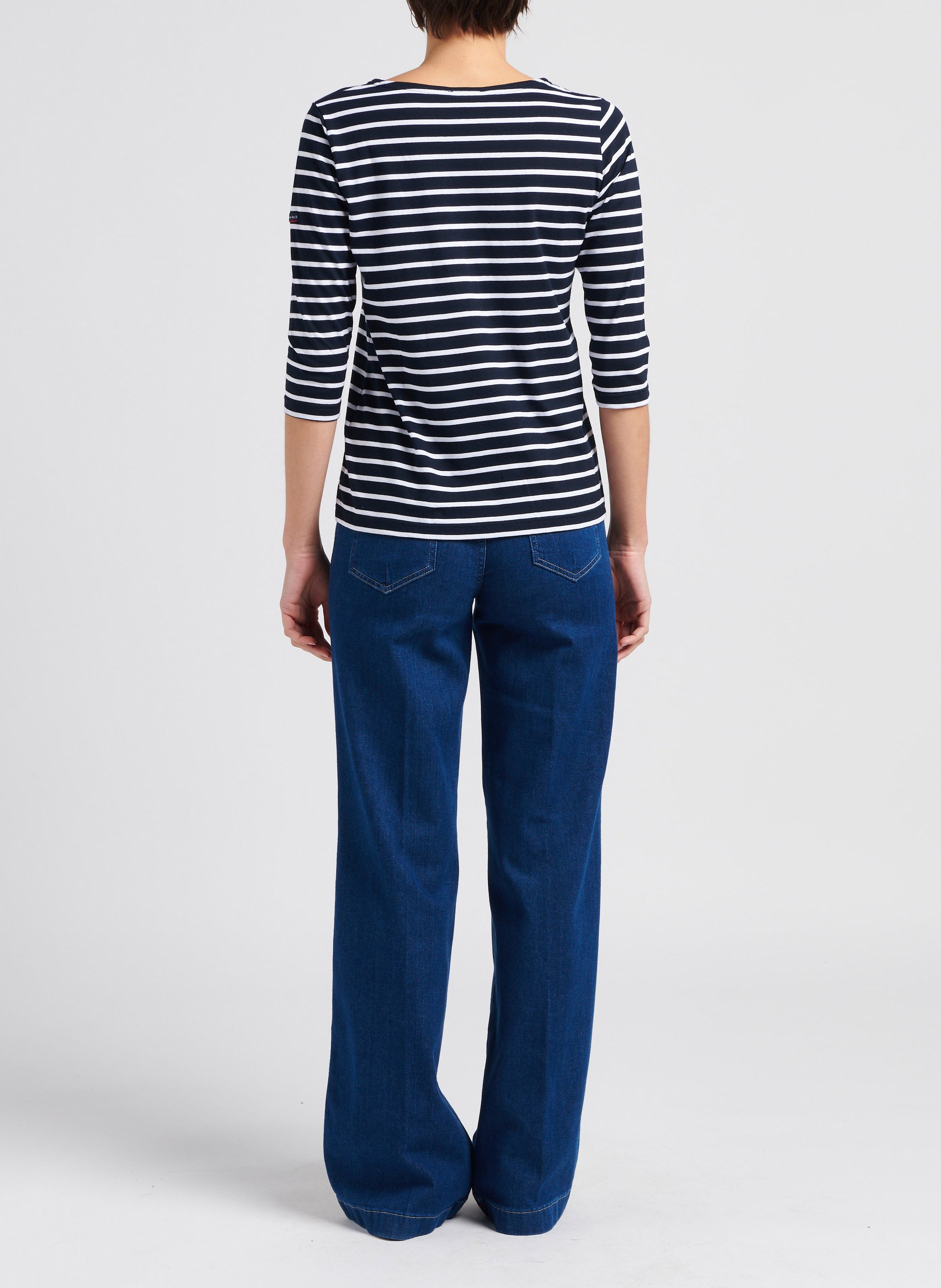 Tee-shirt droit col rond en coton ARMOR-LUX Bleu