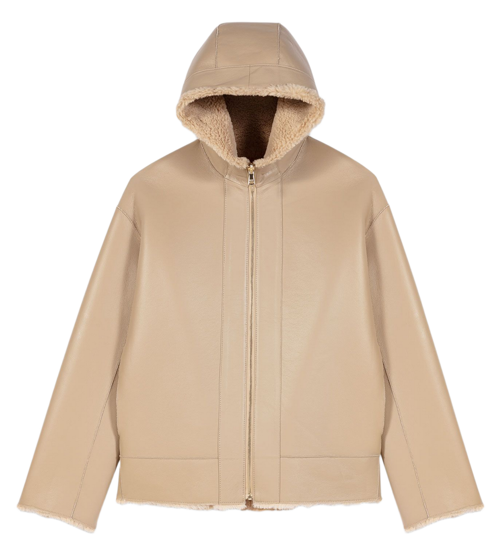 Manteau ample réversible à capuche MAJE Beige