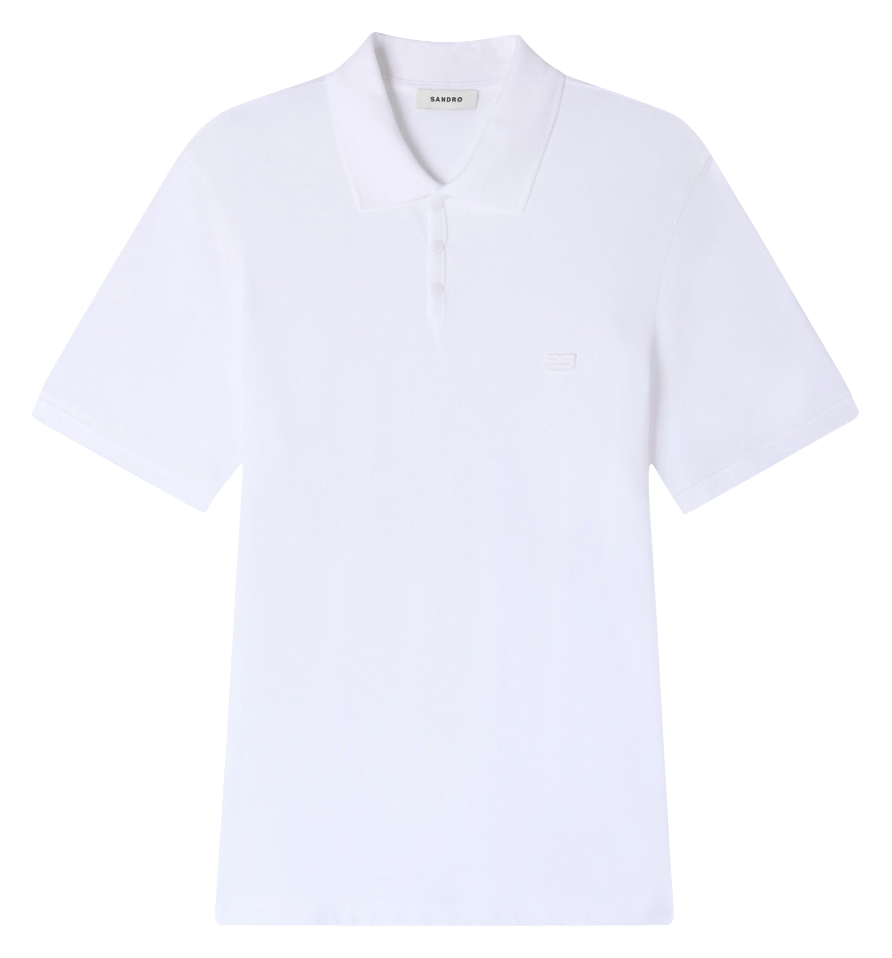 Polo droit en coton SANDRO Blanc