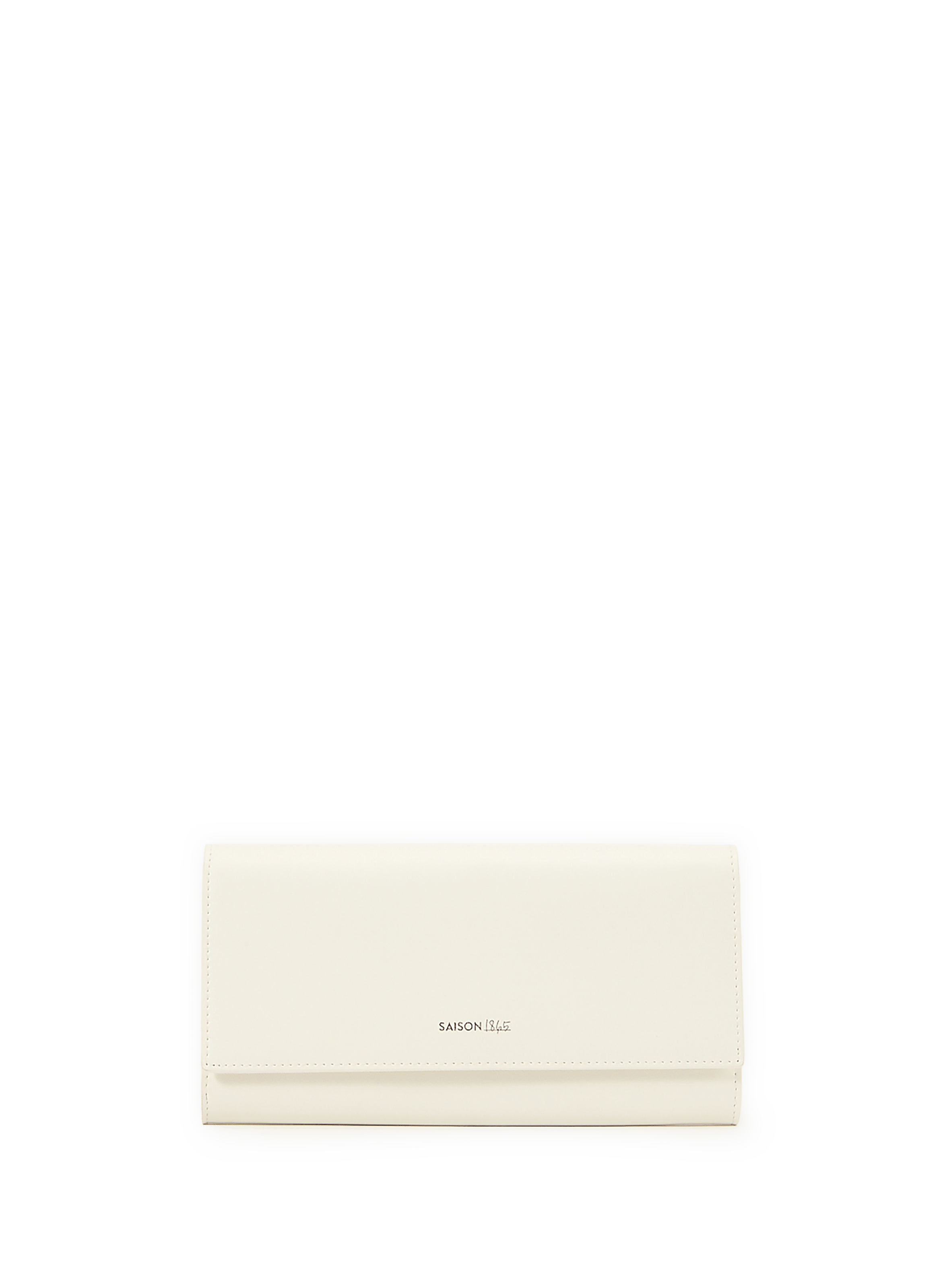 Grand portefeuille à rabat en cuir de vachette SAISON 1865 Beige