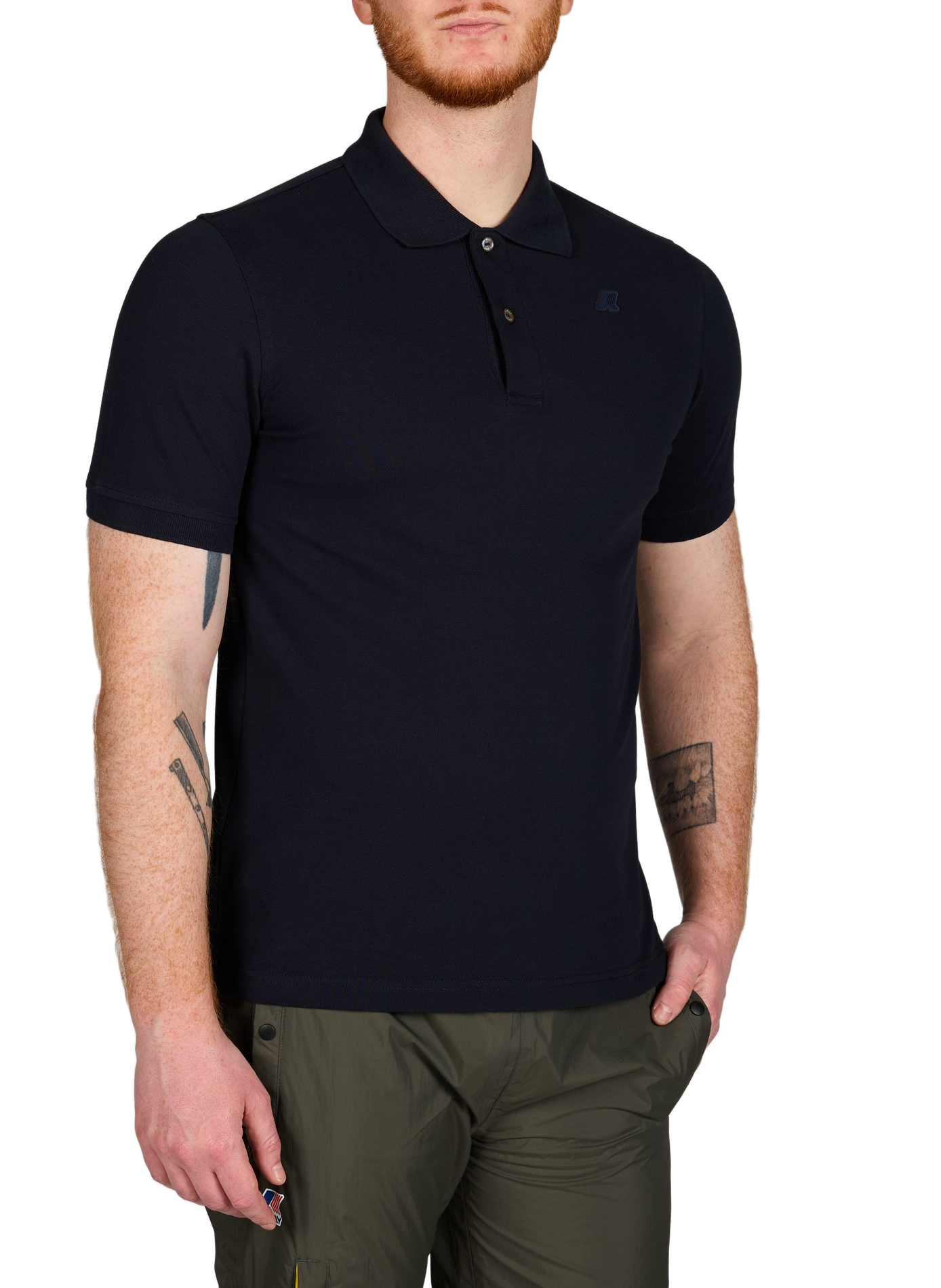 Polo manches courtes en coton mélangé K-WAY Bleu