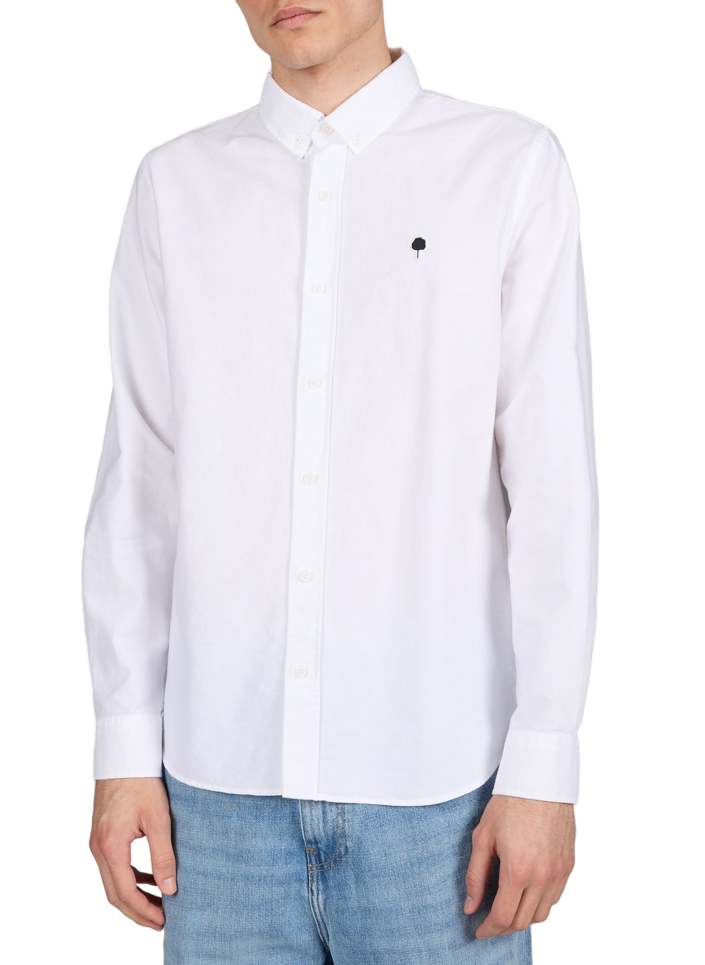 Camicia dritta ricamata Ivoy in cotone FAGUO Bianco