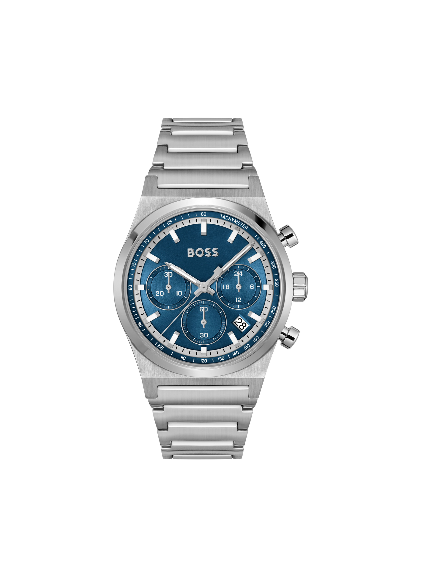 Montre quartz Candor Chrono en acier inoxydable BOSS MONTRES Bleu
