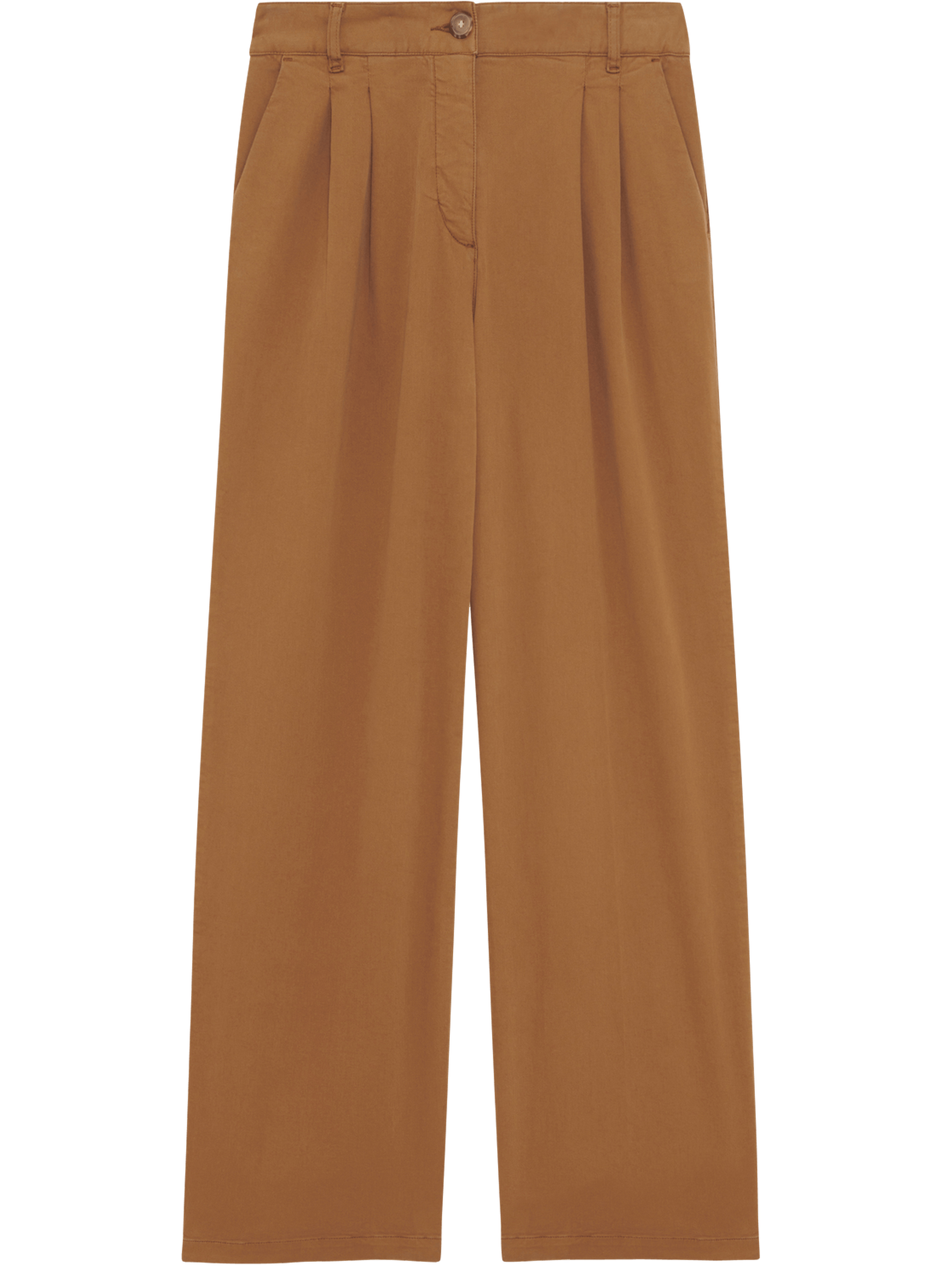 Jean droit et large à pinces - bishra PABLO Marron