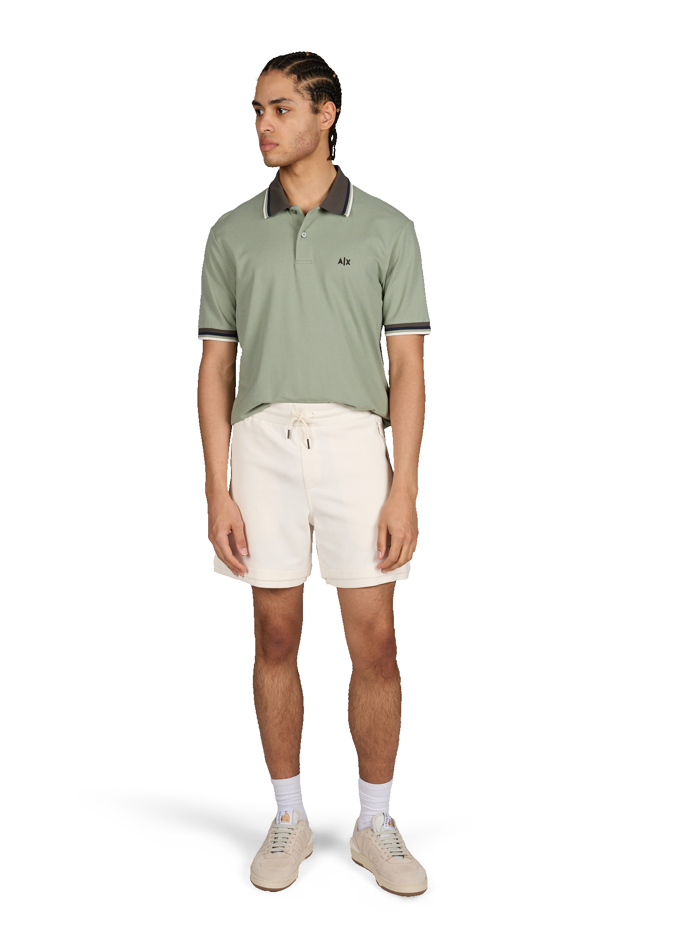 Polo manches courtes en coton ARMANI EXCHANGE Vert