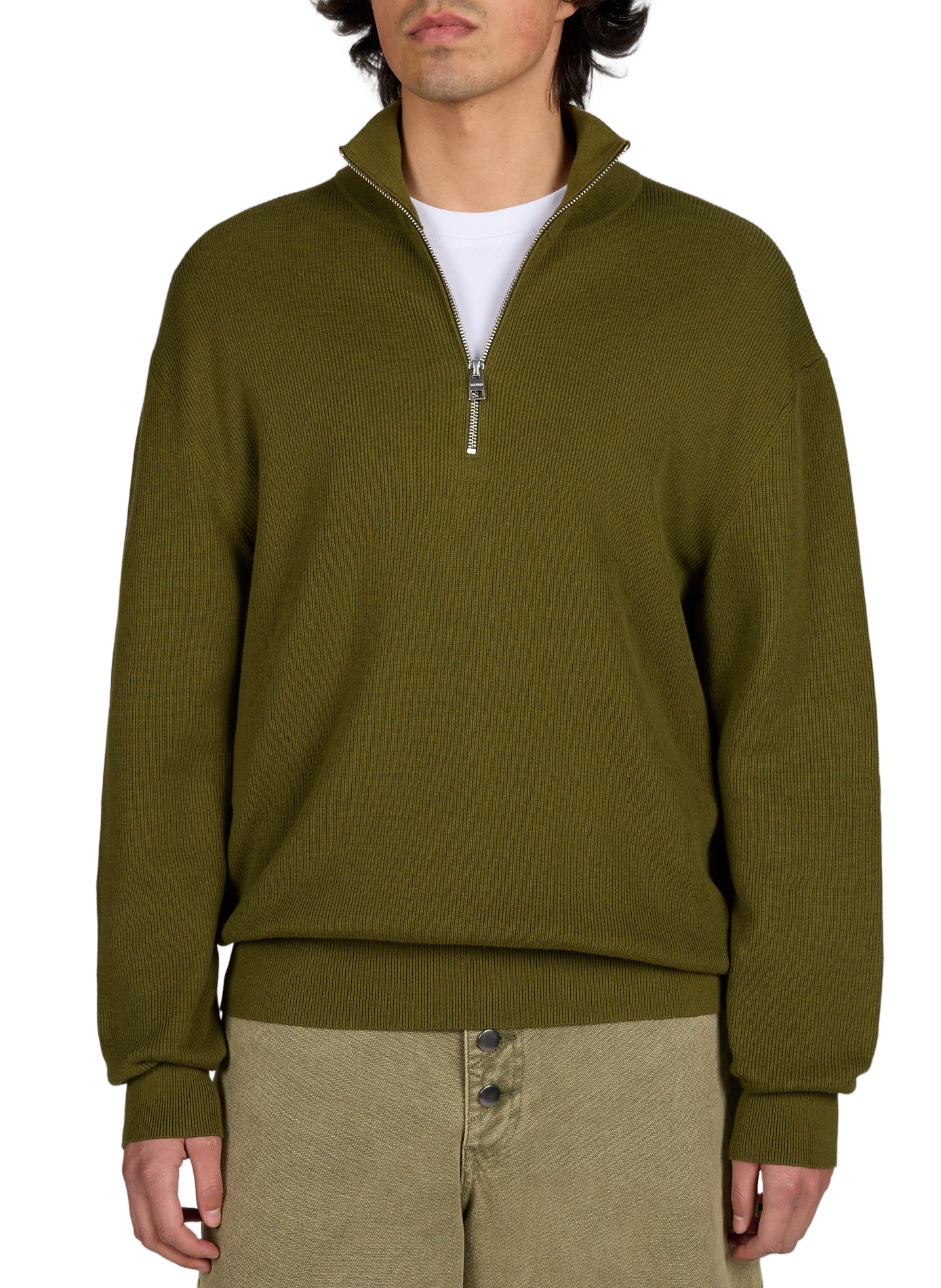 Pull à col cheminée en coton mélangé  CLOSED Vert