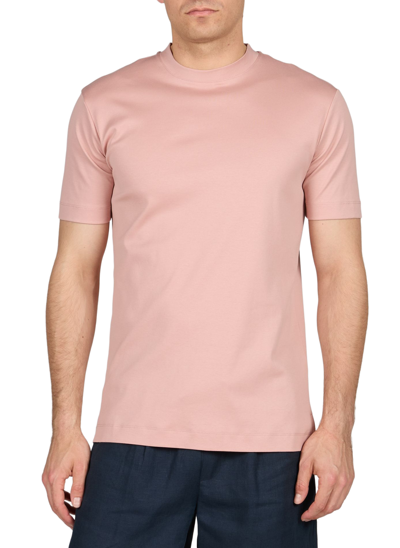 Plain round neck cotton T-shirt AURELIEN Orange