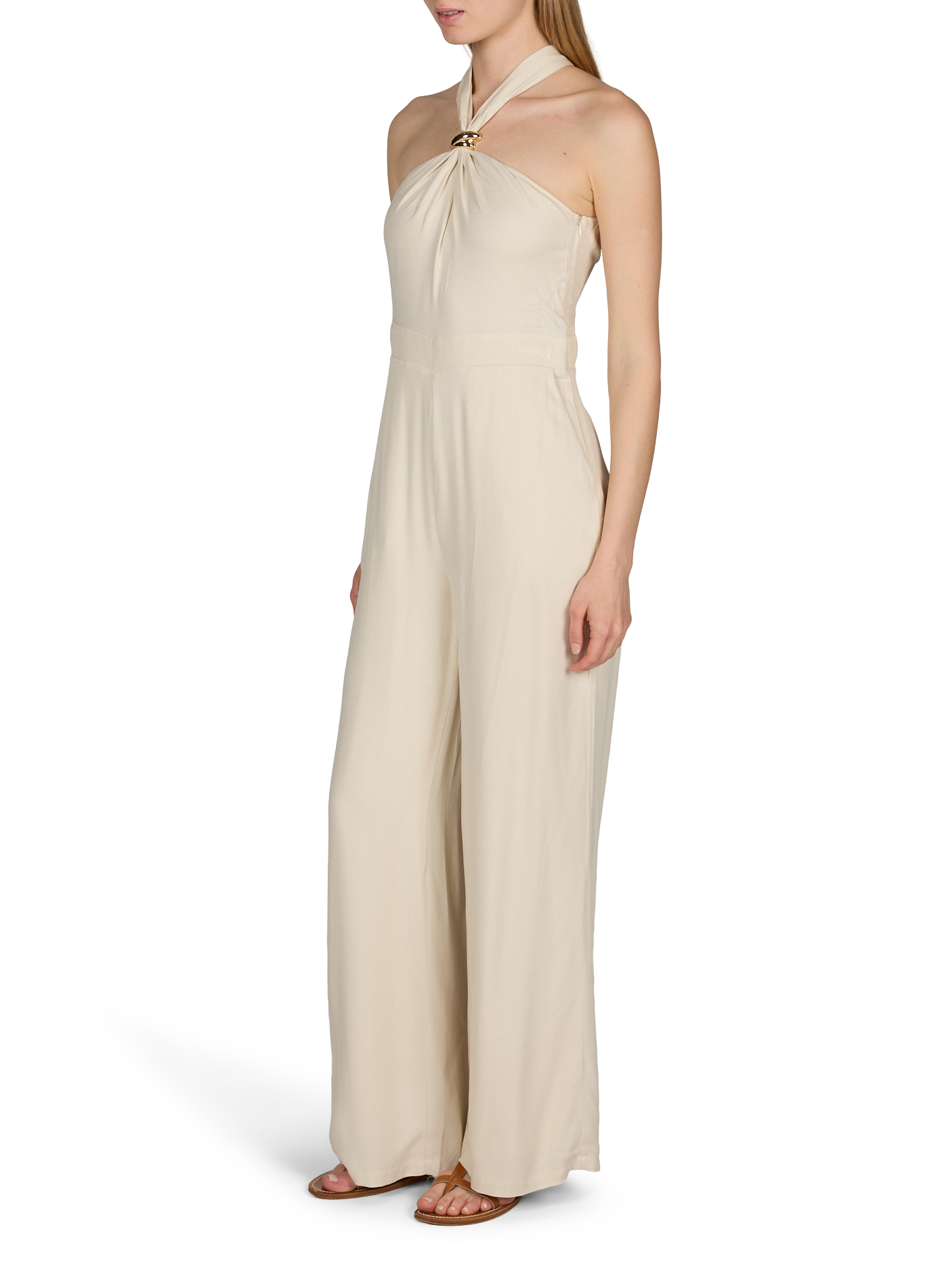 VILIANES Sleeveless Jumpsuit VILA Beige