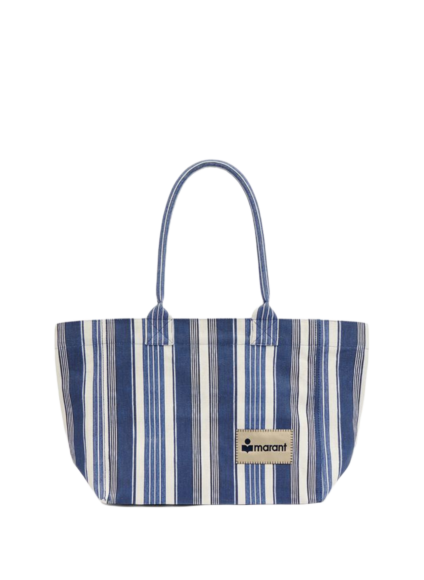 Yenky Zipped Striped Cotton Tote Bag ISABEL MARANT Blue