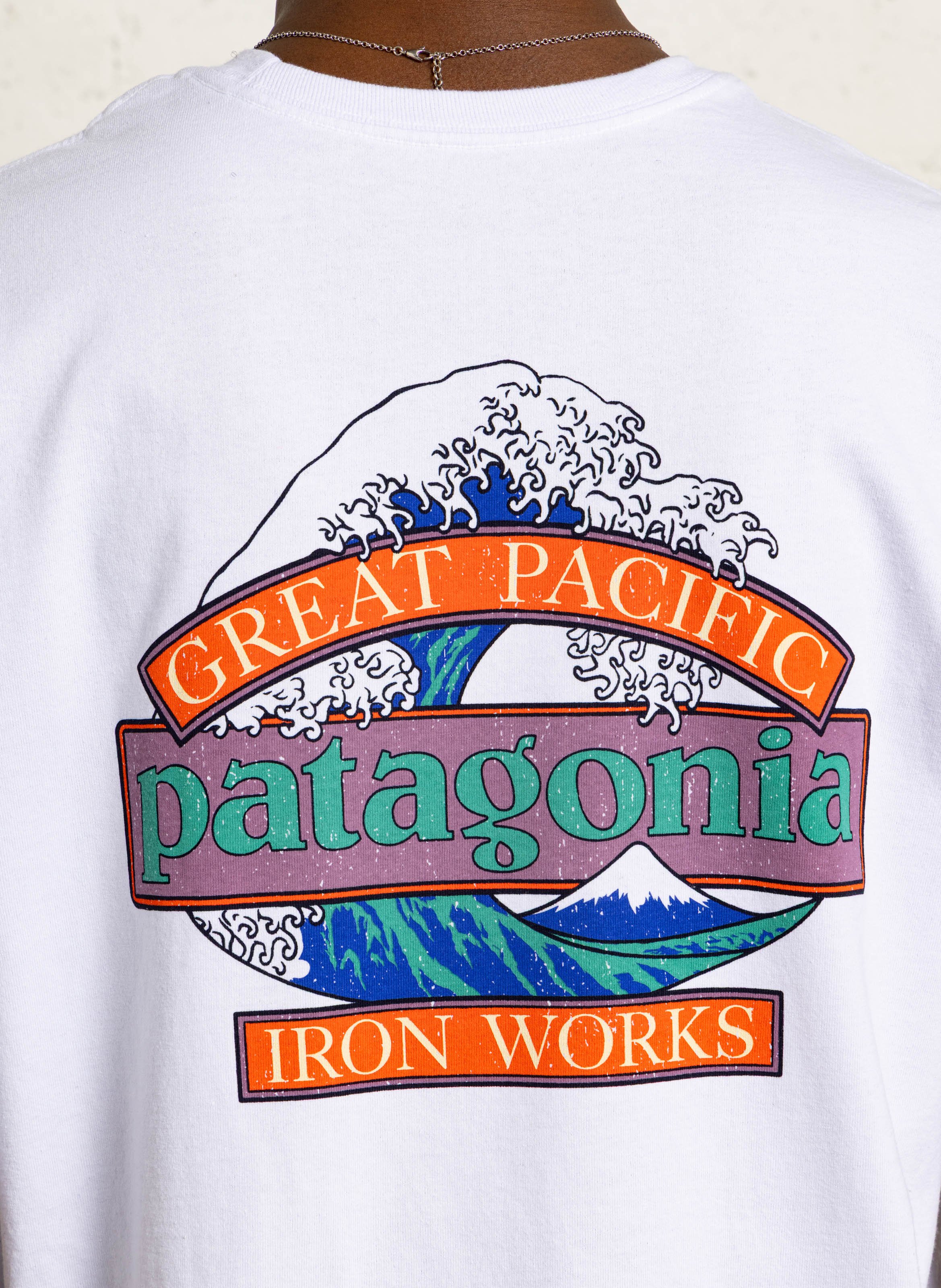 Straight round-neck t-shirt in blended recycled cotton PATAGONIA White