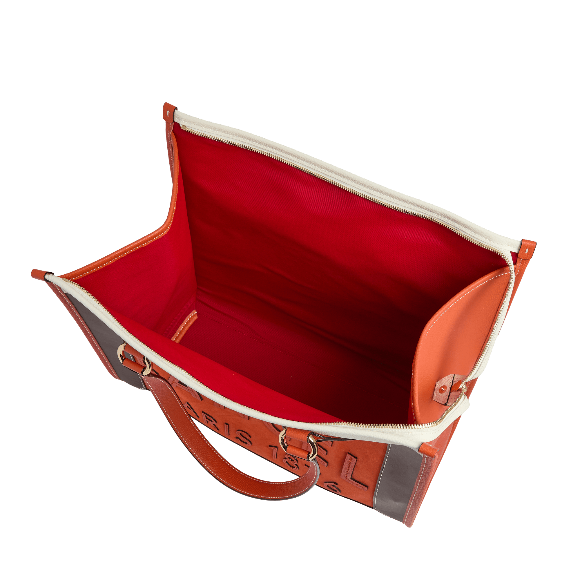 Zipped tote bag large lancel tote in leather LANCEL Orange