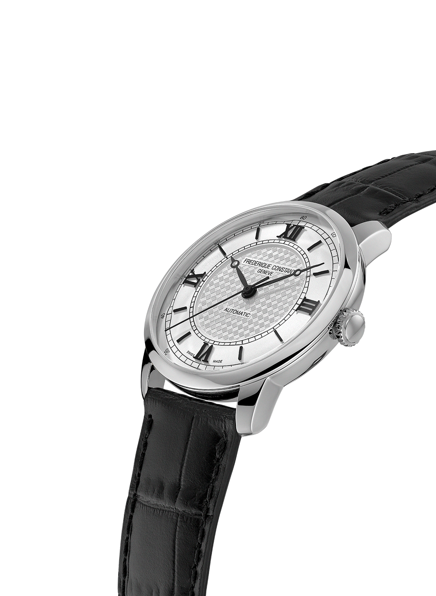 Montre automatique en cuir de veau FREDERIQUE CONSTANT Blanc