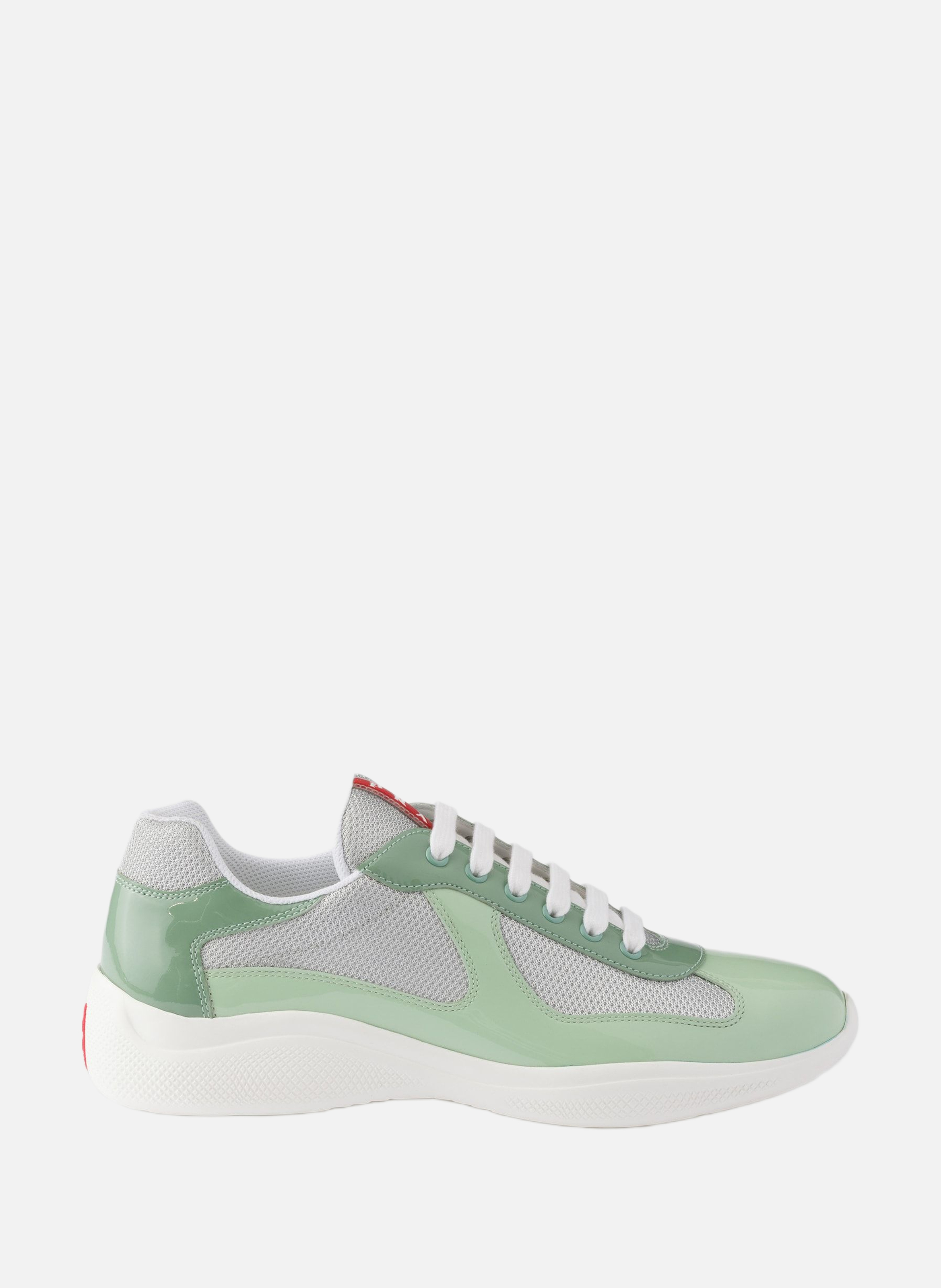 Sneakers prada america’s cup en cuir verni et tiss PRADA Vert