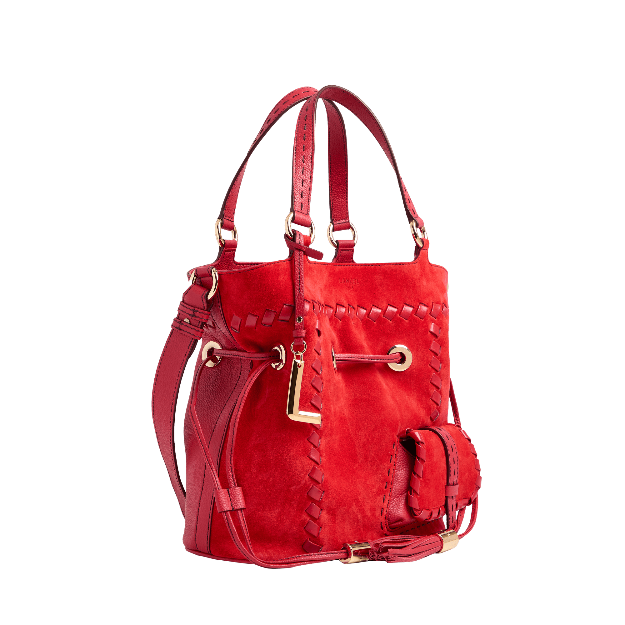 Handtas eerste flirt capsule 150 jaar in kalfsleer LANCEL Rood
