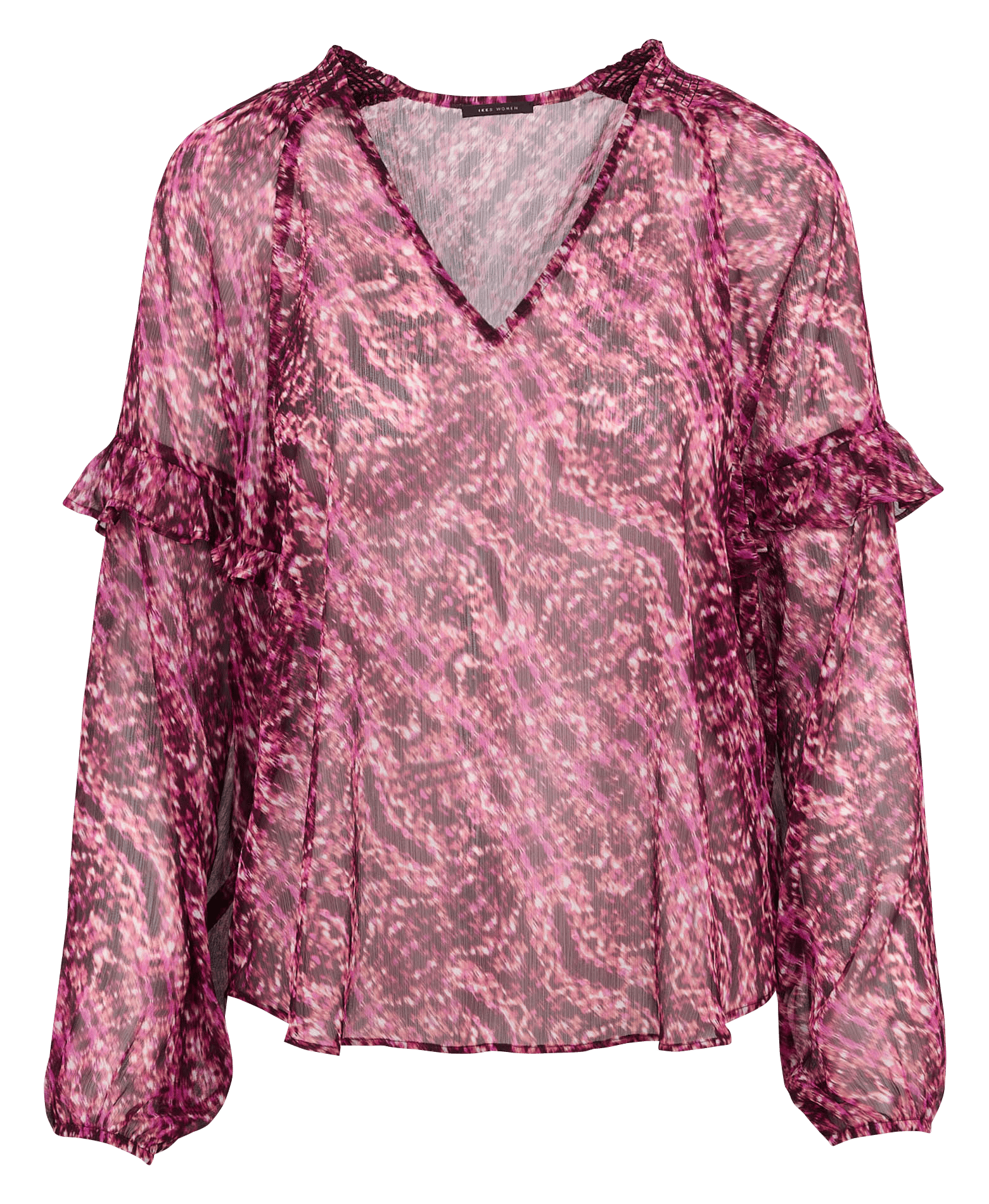 Blouse droite col v imprimé IKKS Rose