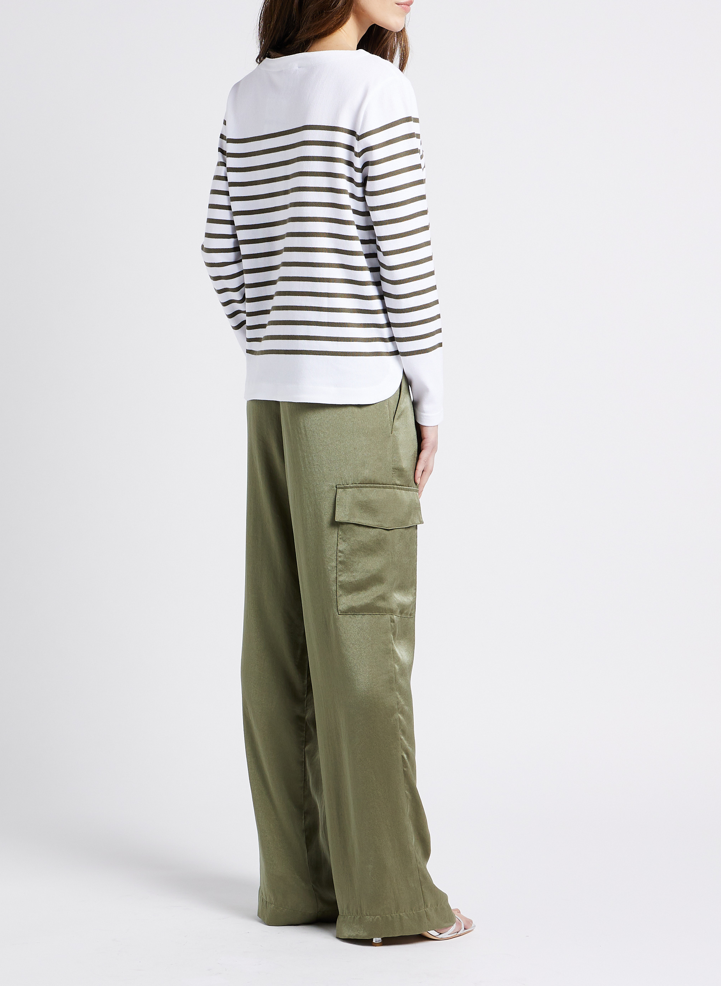 Pantalon large effet satiné cary | Kaki BA&SH Femme
