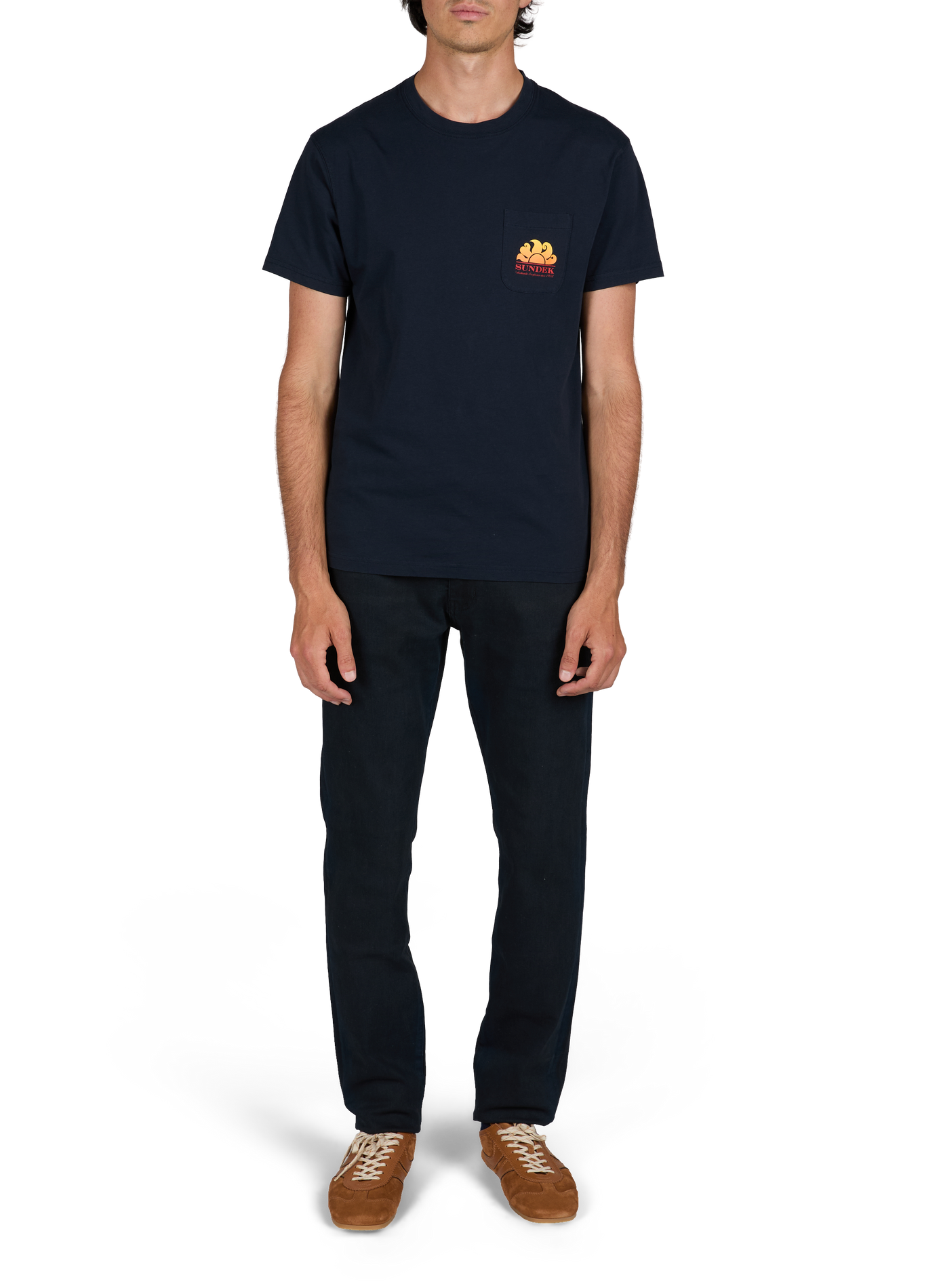 Round neck printed t-shirt SUNDEK Blue