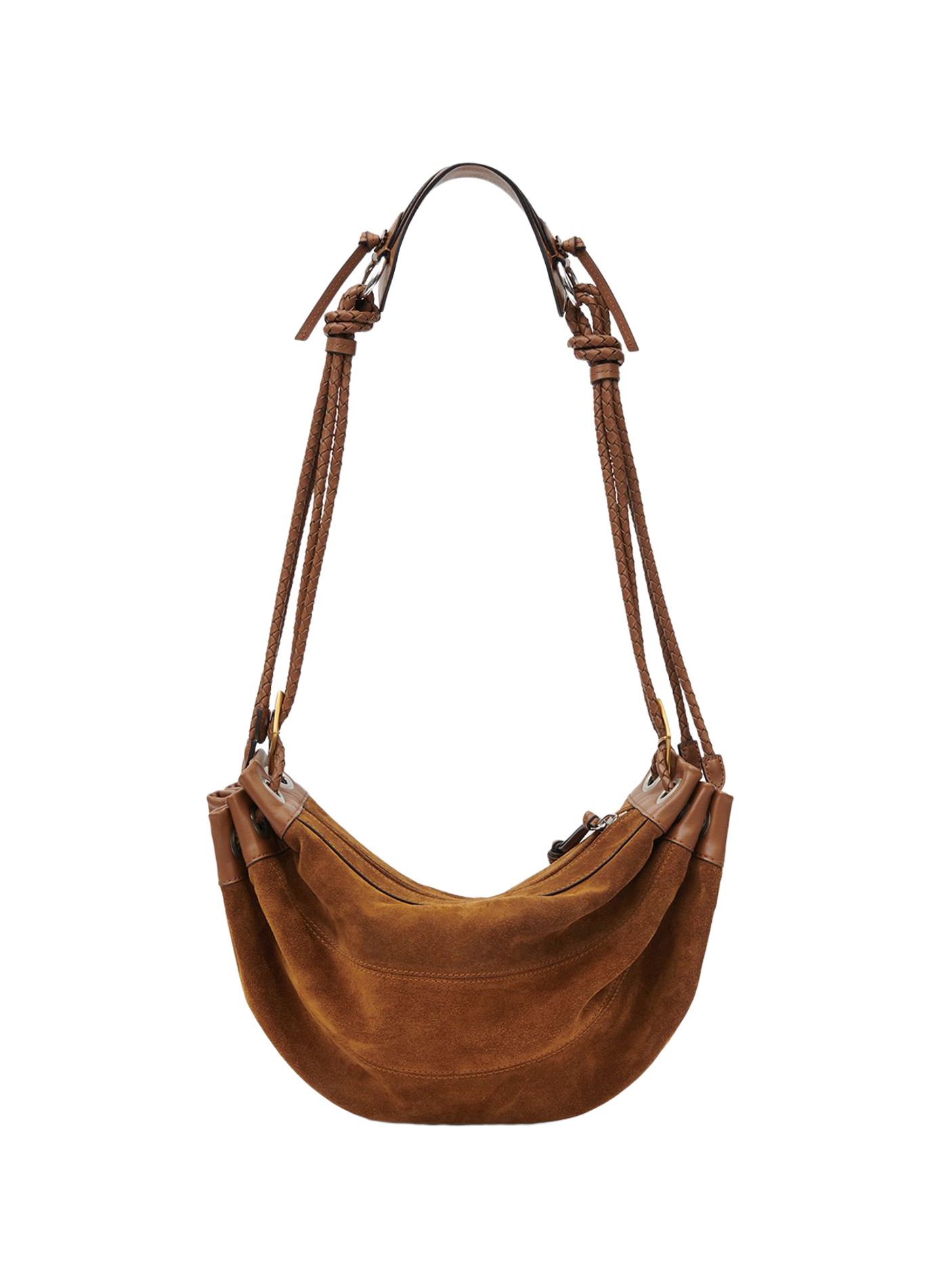 Maia Medium Schultertasche aus Veloursleder ISABEL MARANT Braun