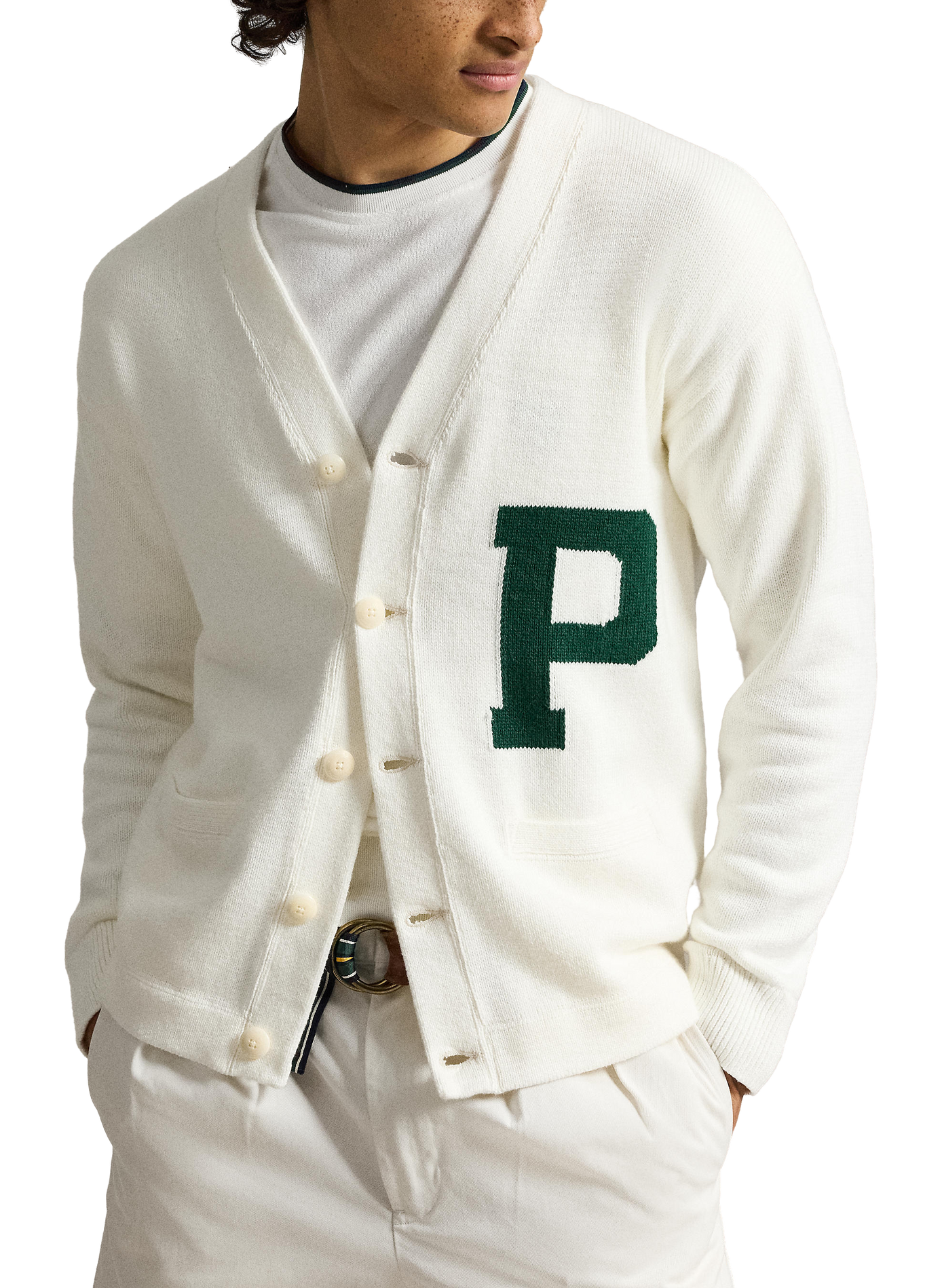 Cotton knit logo cardigan POLO RALPH LAUREN Beige