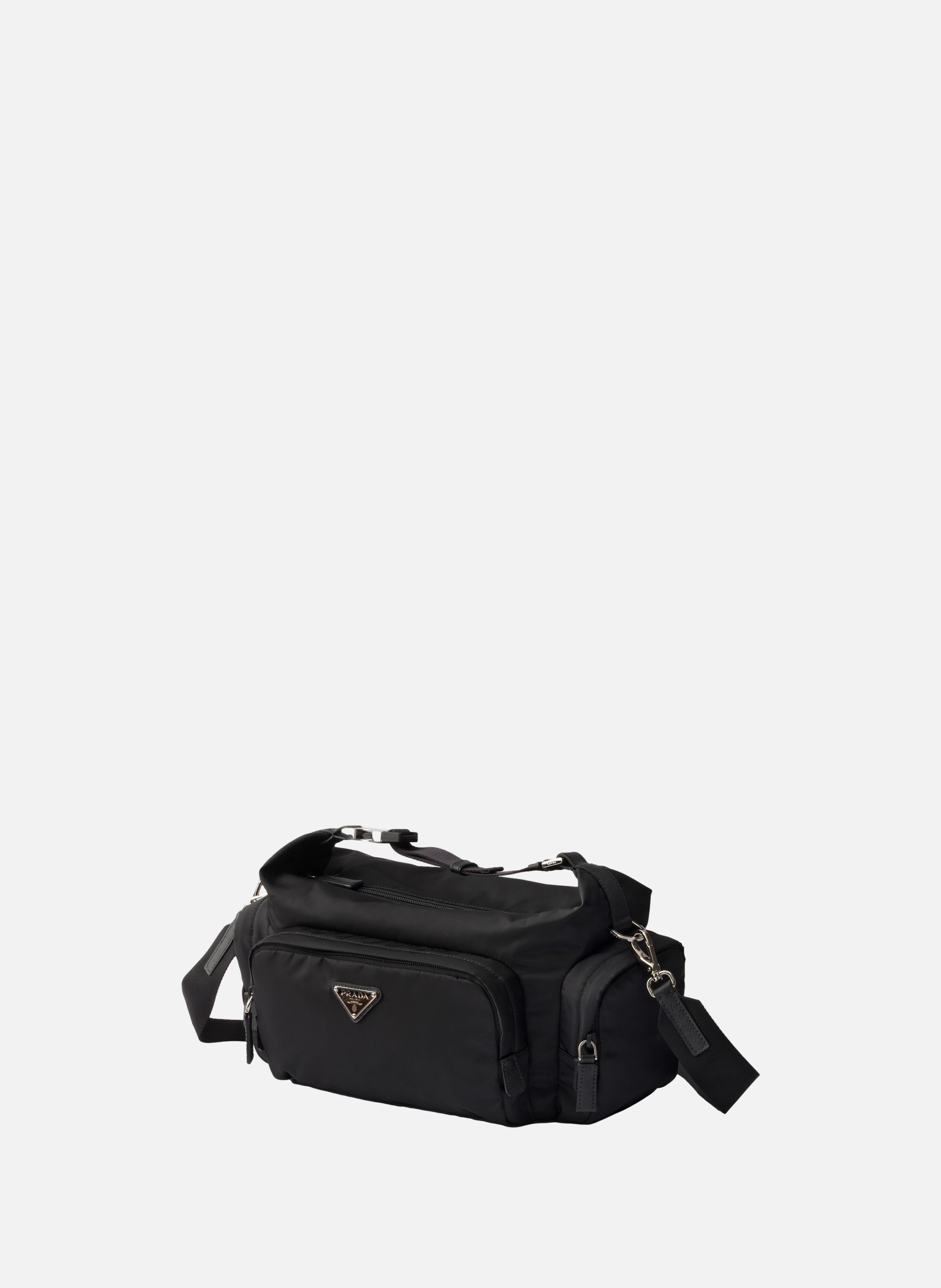 Sac porté épaule en re-nylon et cuir saffiano PRADA Noir