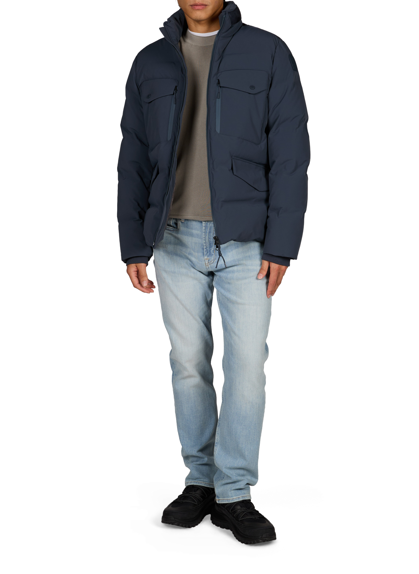 Padded oversized North puffer jacket with high neck PARAJUMPERS Blue