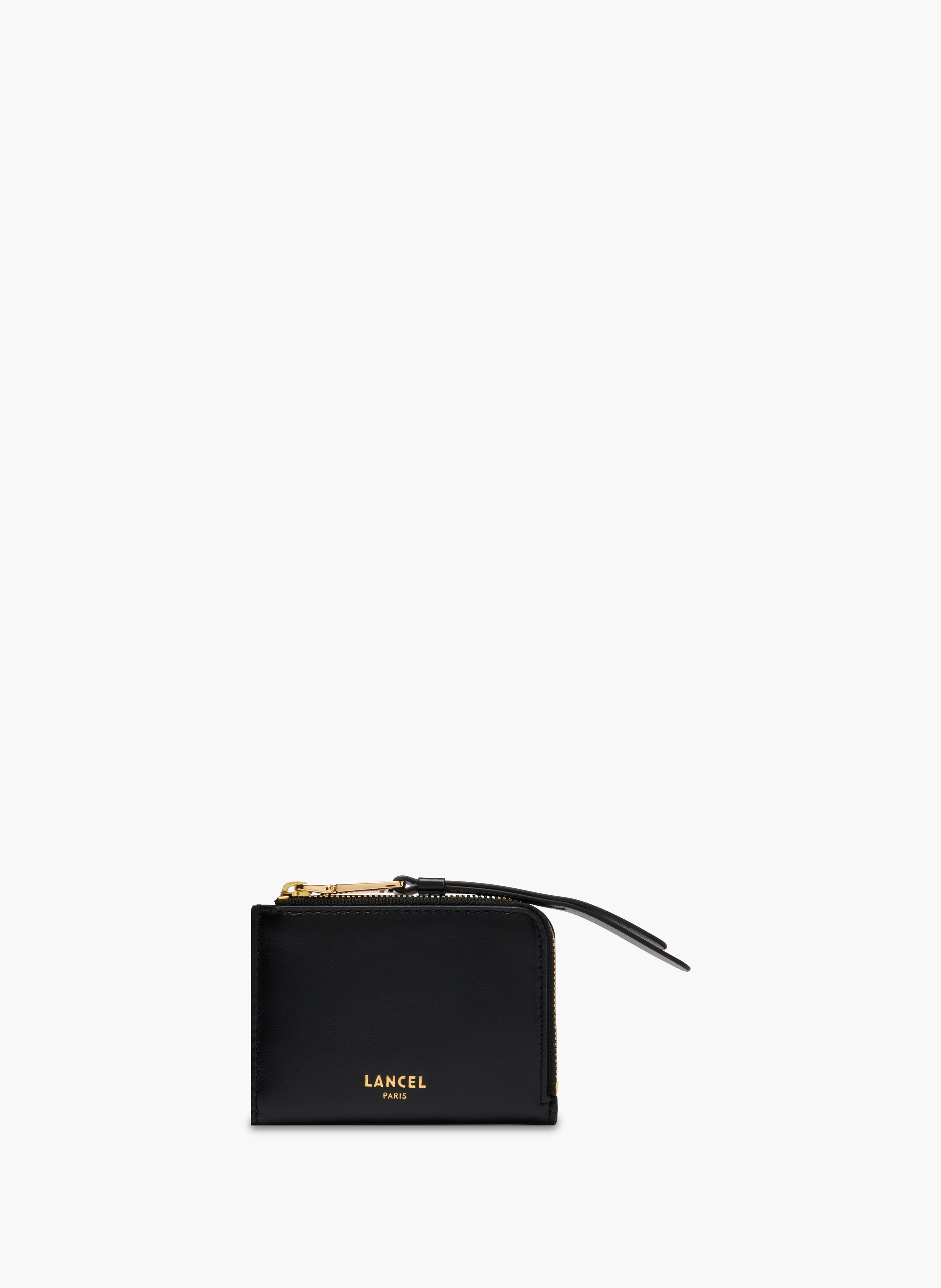 Mini portefeuille zippé origami de lancel en cuir LANCEL Noir