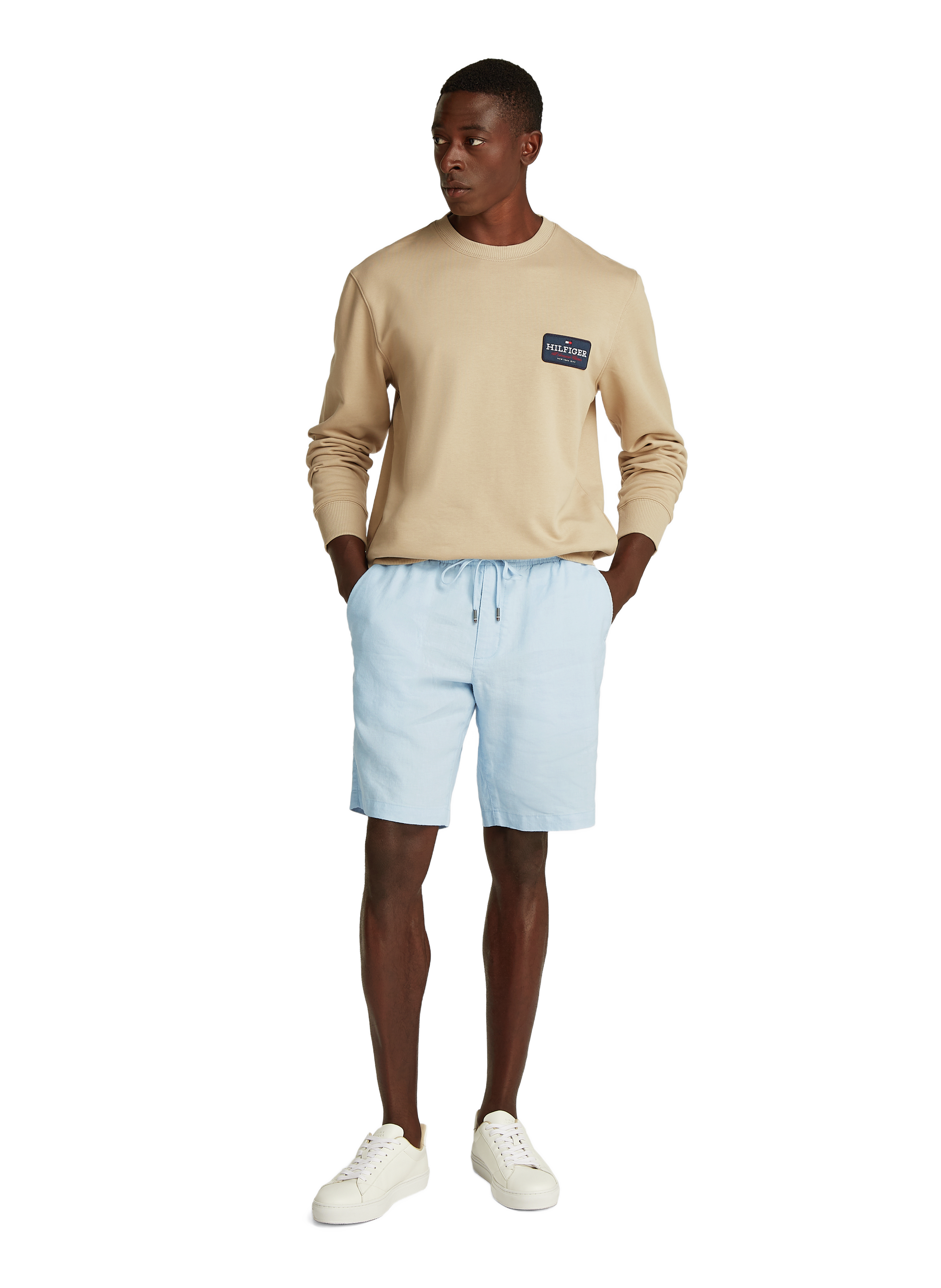 Short en lin mélangé TOMMY HILFIGER Bleu