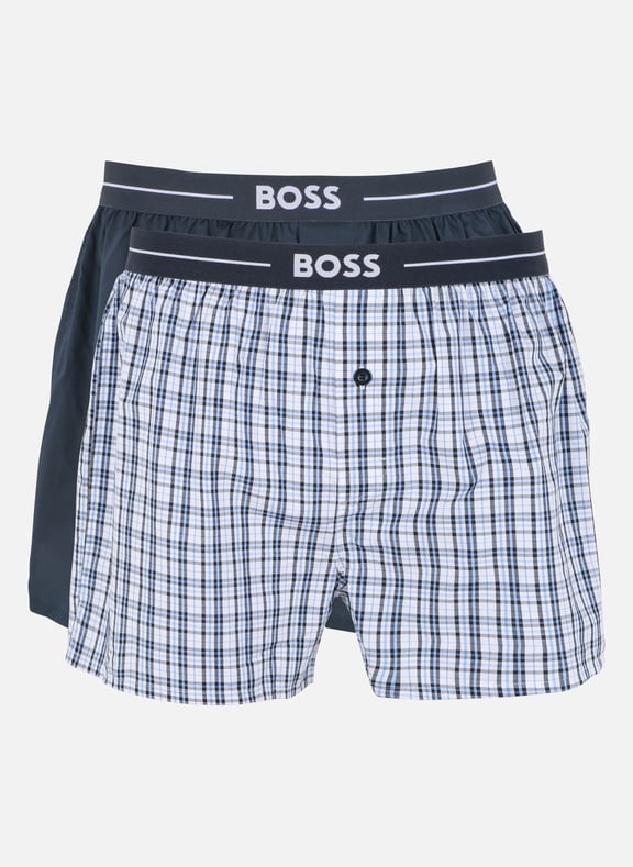 Lot de 2 shorts boxer en coton Bleu by BOSS BOSS Lot de 2 shorts boxer en coton Bleu