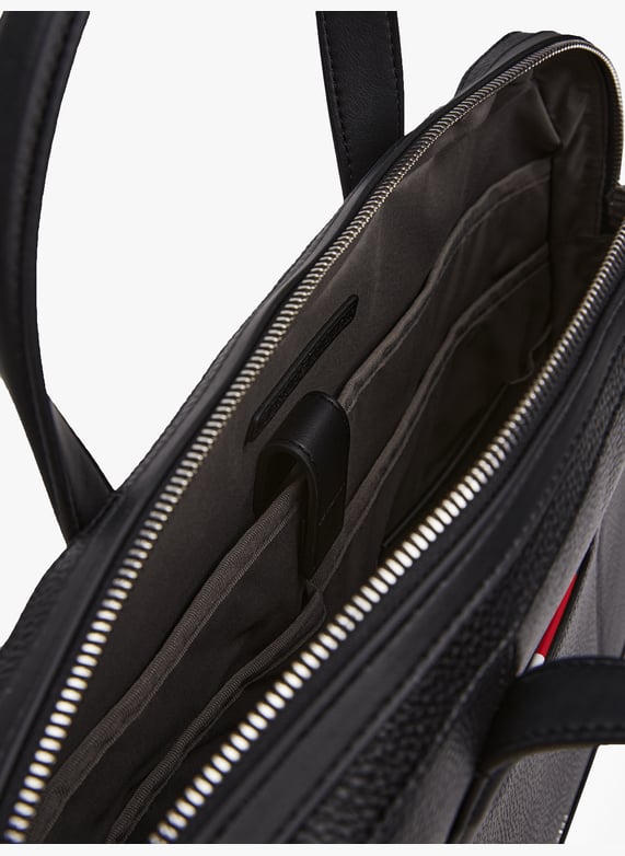 Sacoche à ordinateur en simili cuir | Noir by TOMMY HILFIGER Sacoche à ordinateur en simili cuir Noir