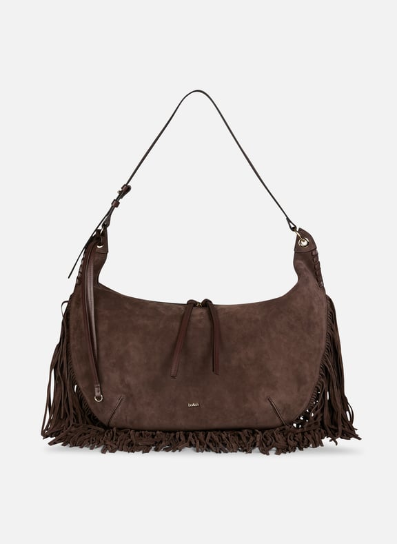 Sac à main en cuir velours swing Marron by BA&SH BA&SH Sac à main en cuir velours swing Marron