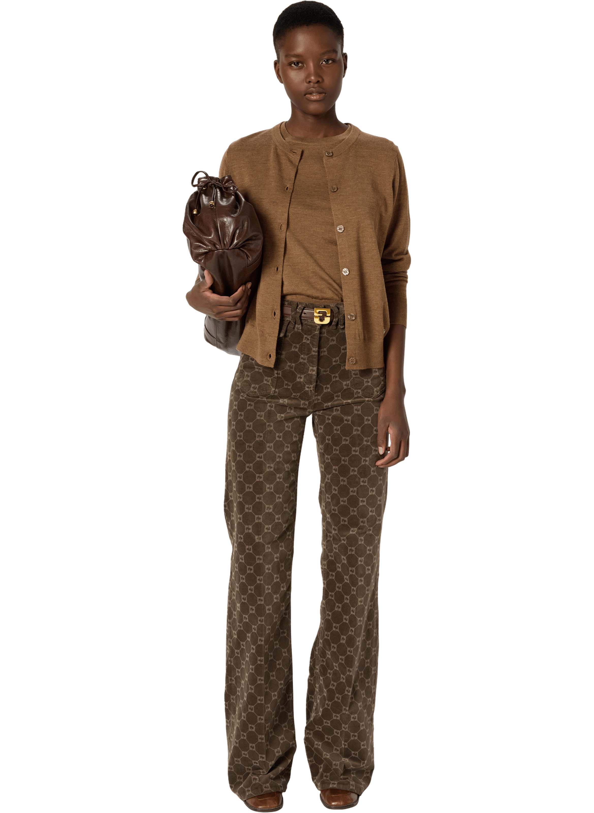 Gilet en laine mérinos fine - estelle GERARD DAREL Marron