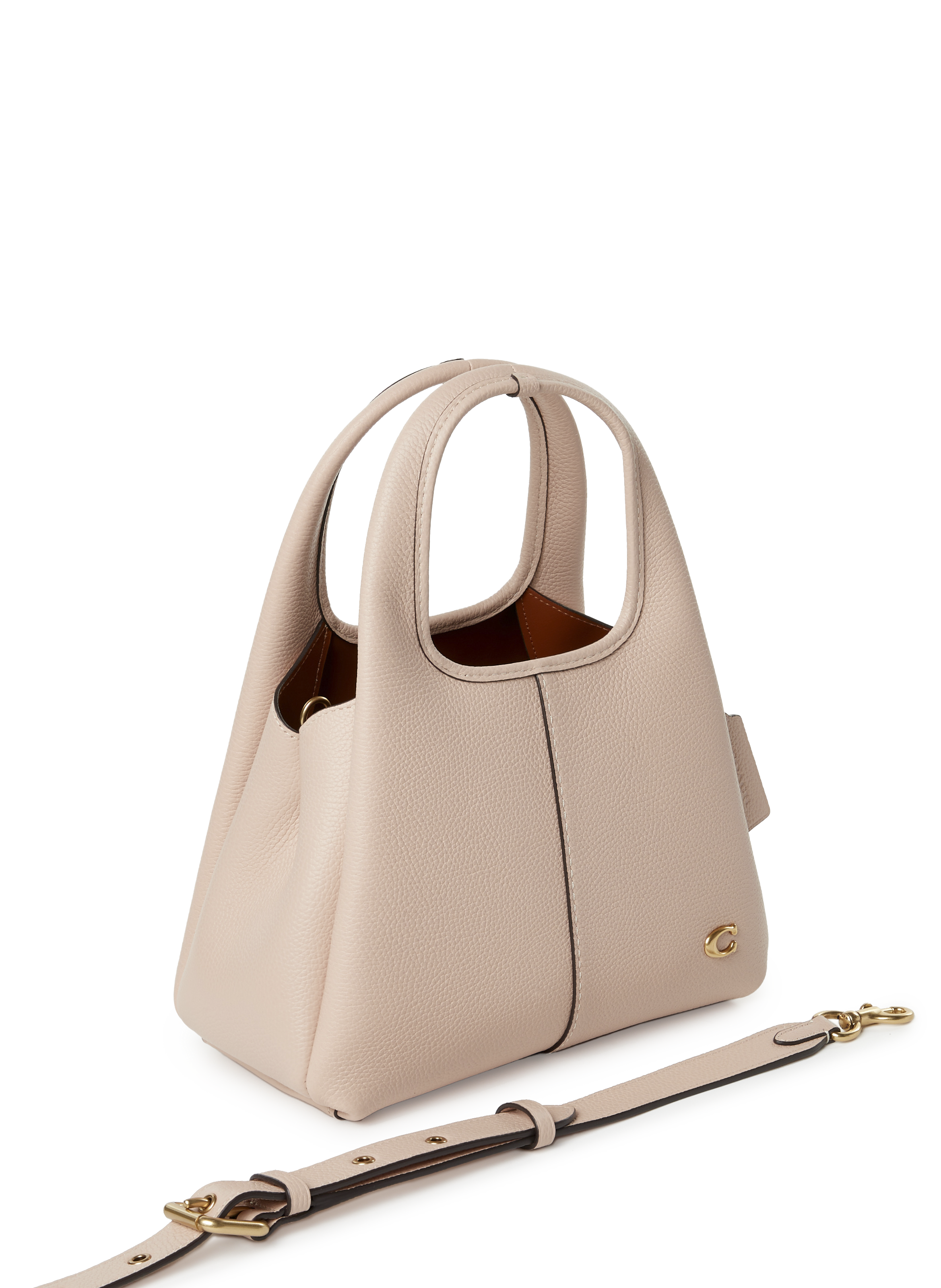 Sac à main en cuir Lana COACH Beige