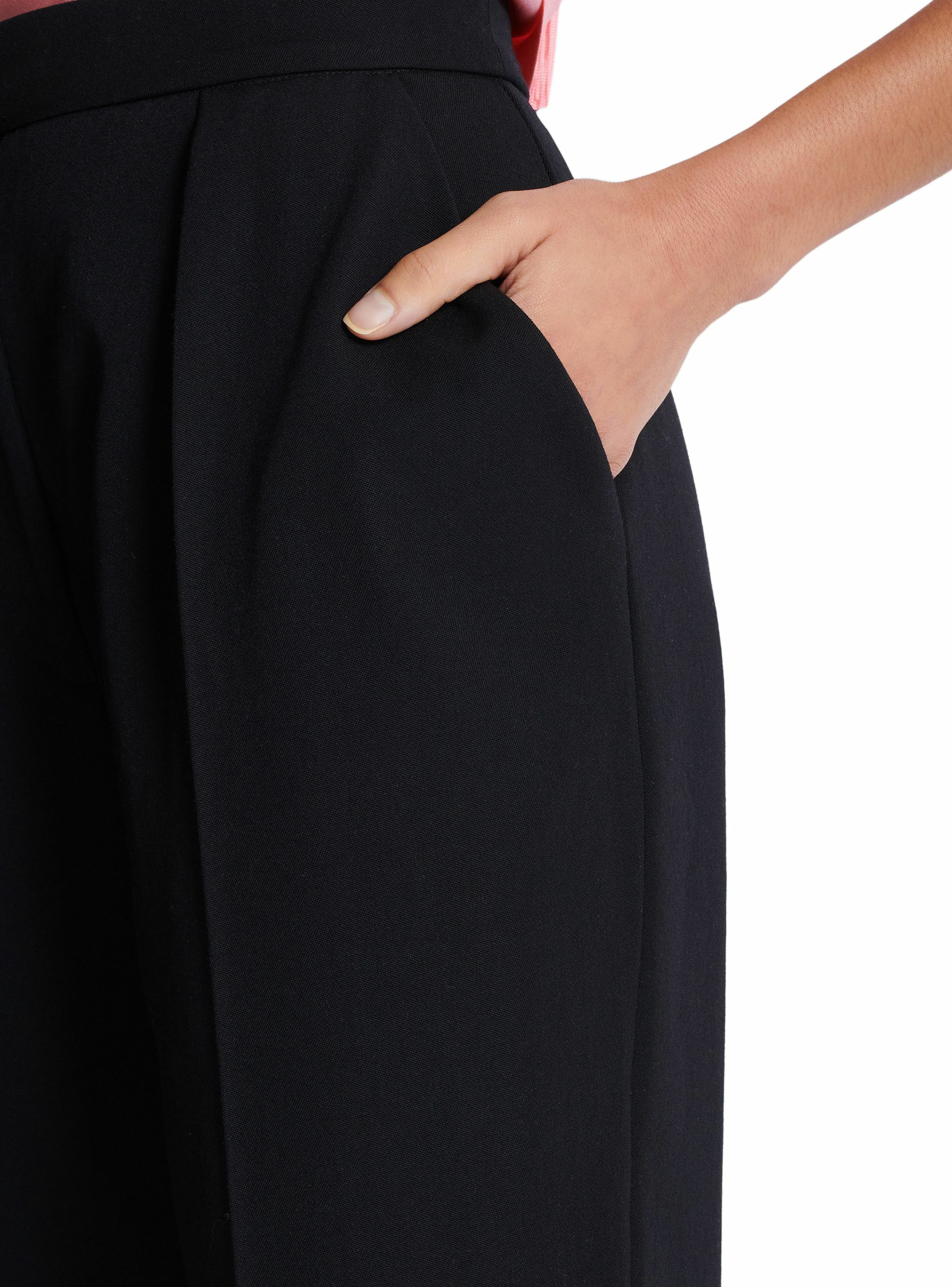 Pantalon taille haute en grain de poudre BALMAIN Noir