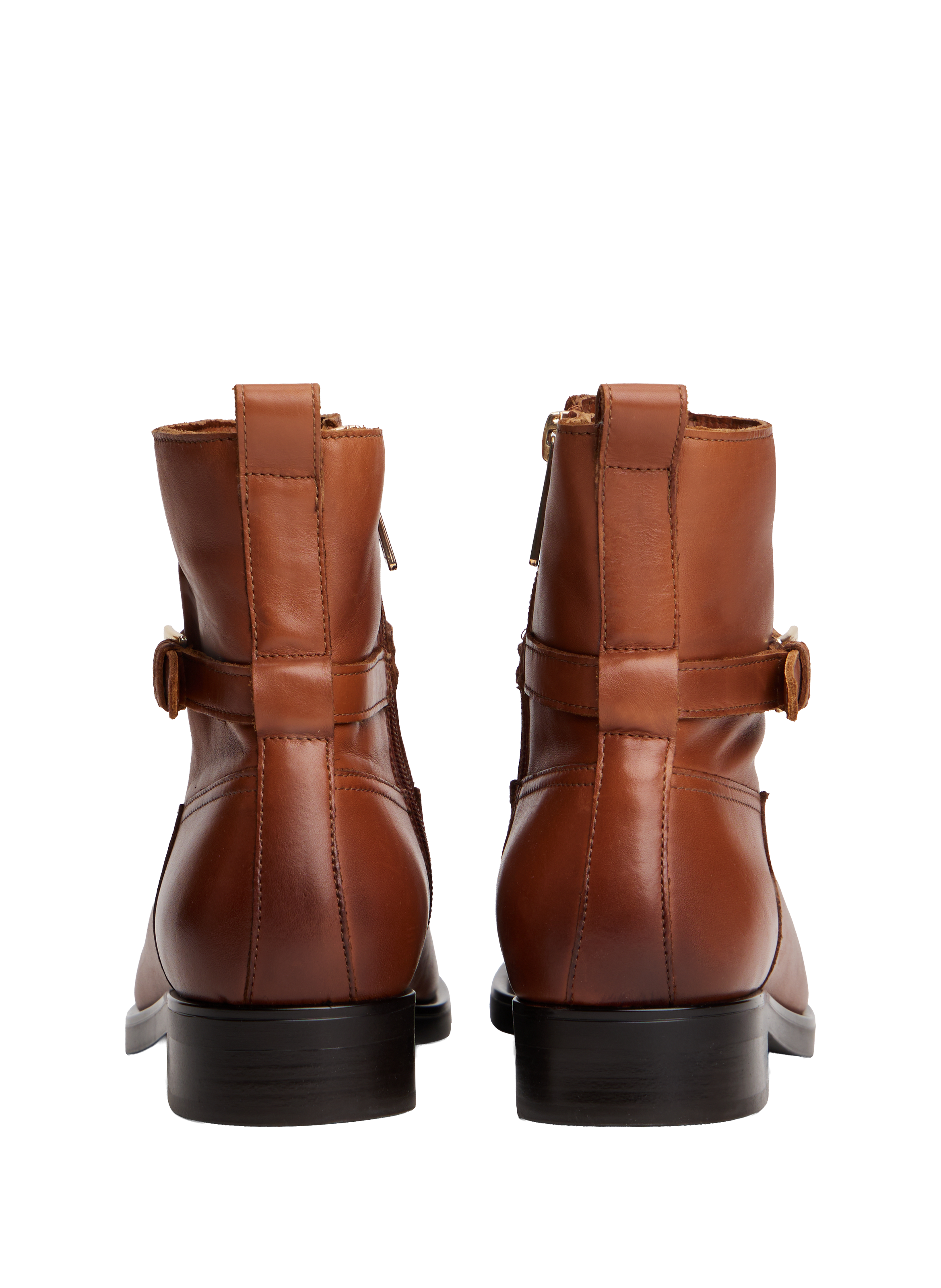 Leather riding boots with buckle TOMMY HILFIGER Brown