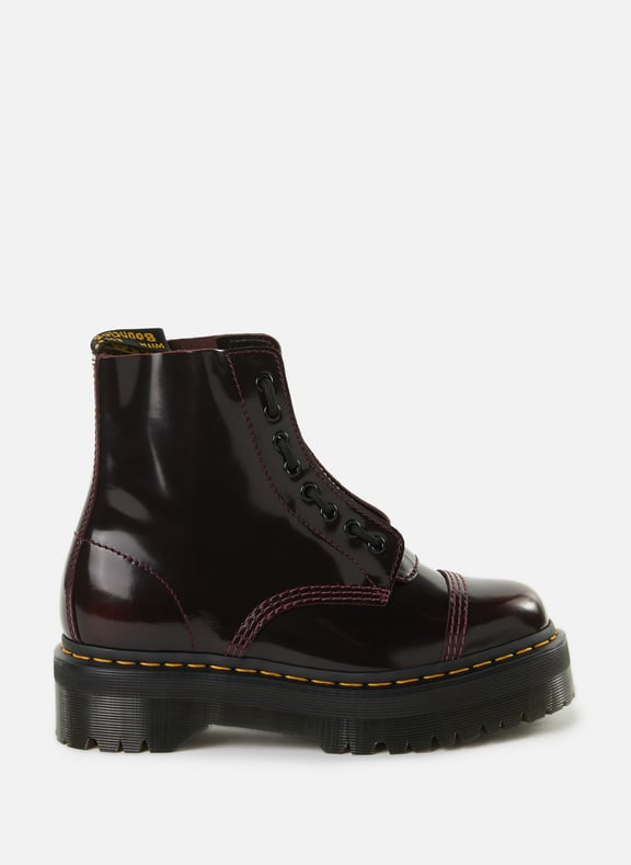 Bottines compensées en cuir Rouge by DR. MARTENS DR. MARTENS Bottines compensées en cuir Rouge