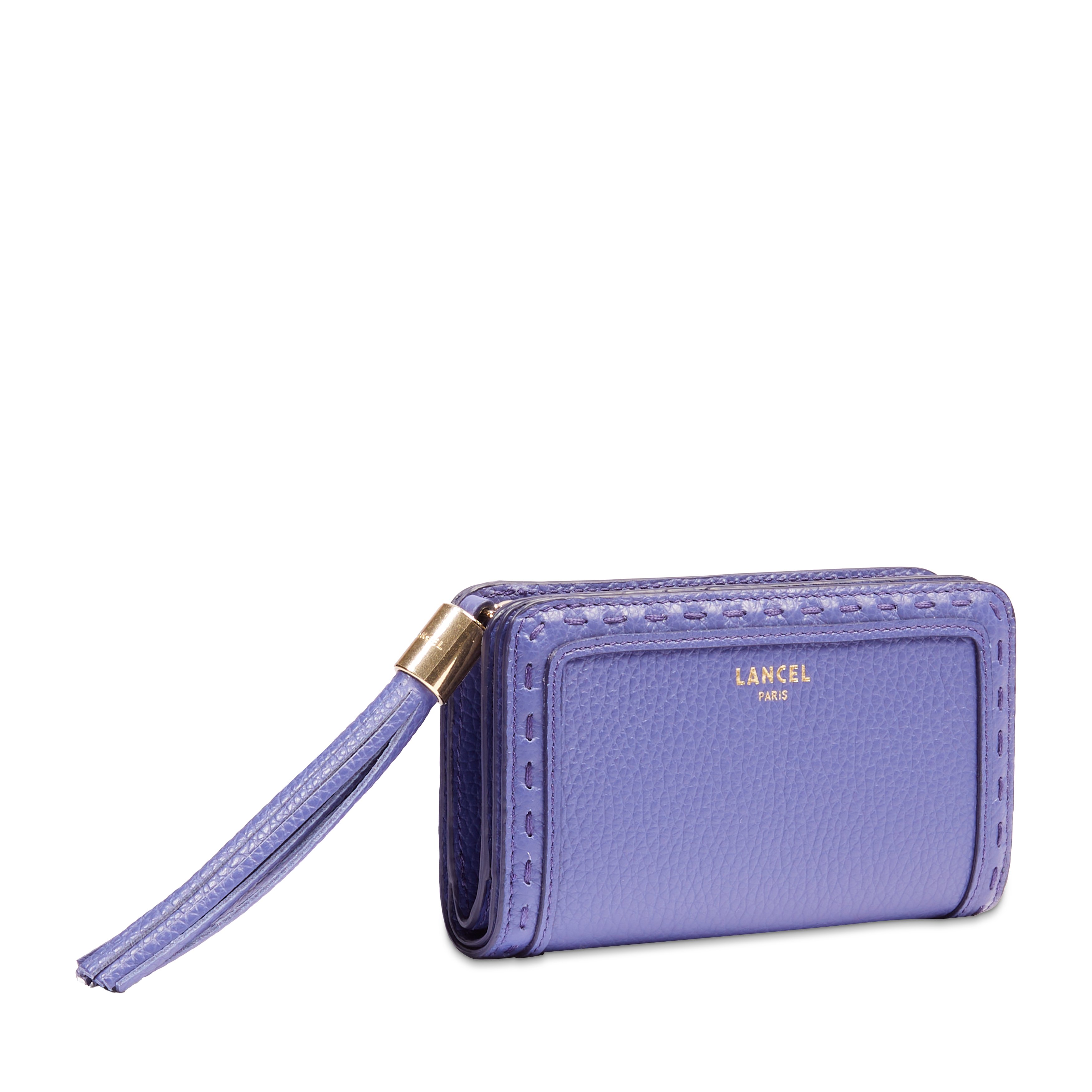 Compacte rechthoekige portefeuille van Lancel's Premier Flirt in leer. LANCEL Blauw