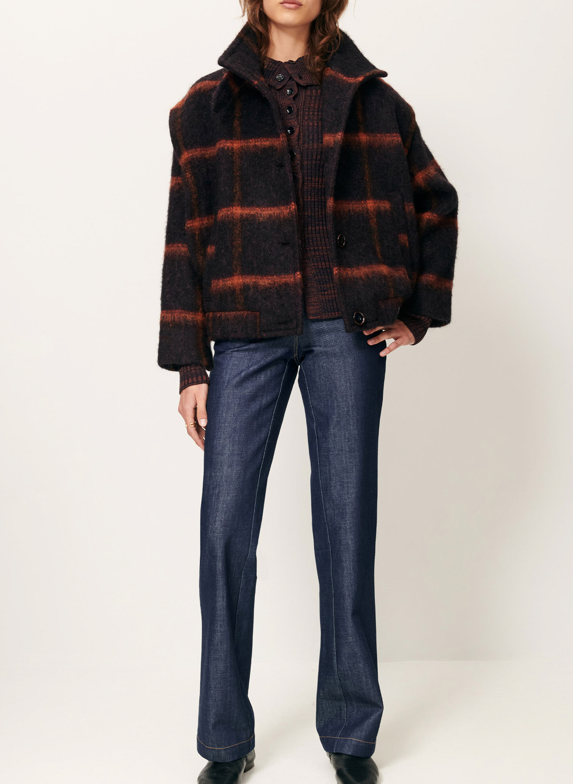 Manteau droit en laine mélangée paolino SESSUN Bleu