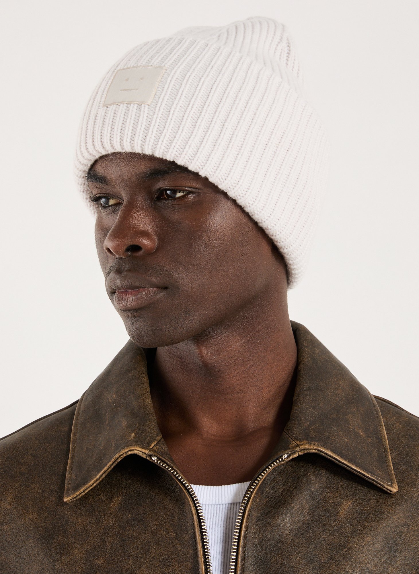 Bonnet en laine mélangée ACNE STUDIOS Gris