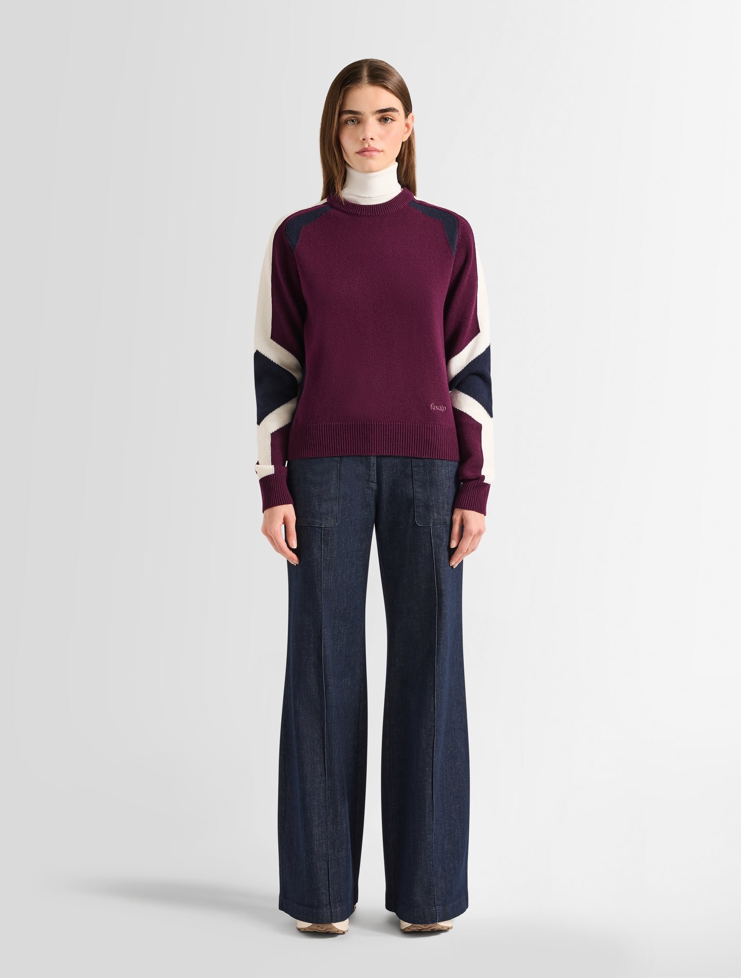 Pull rivena col rond FUSALP Blanc