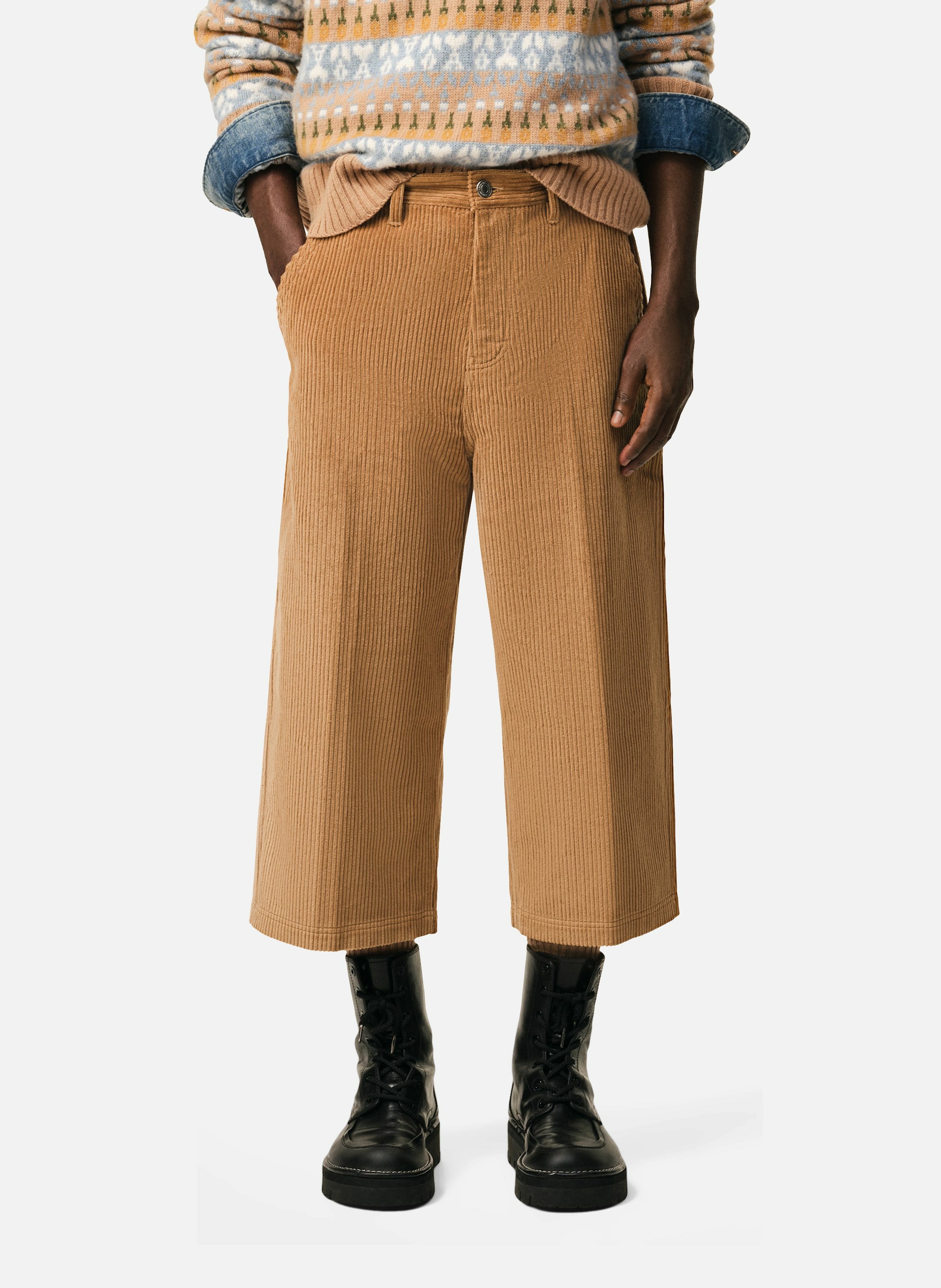 Bermuda large en velours côtelé en coton AMI PARIS Marron